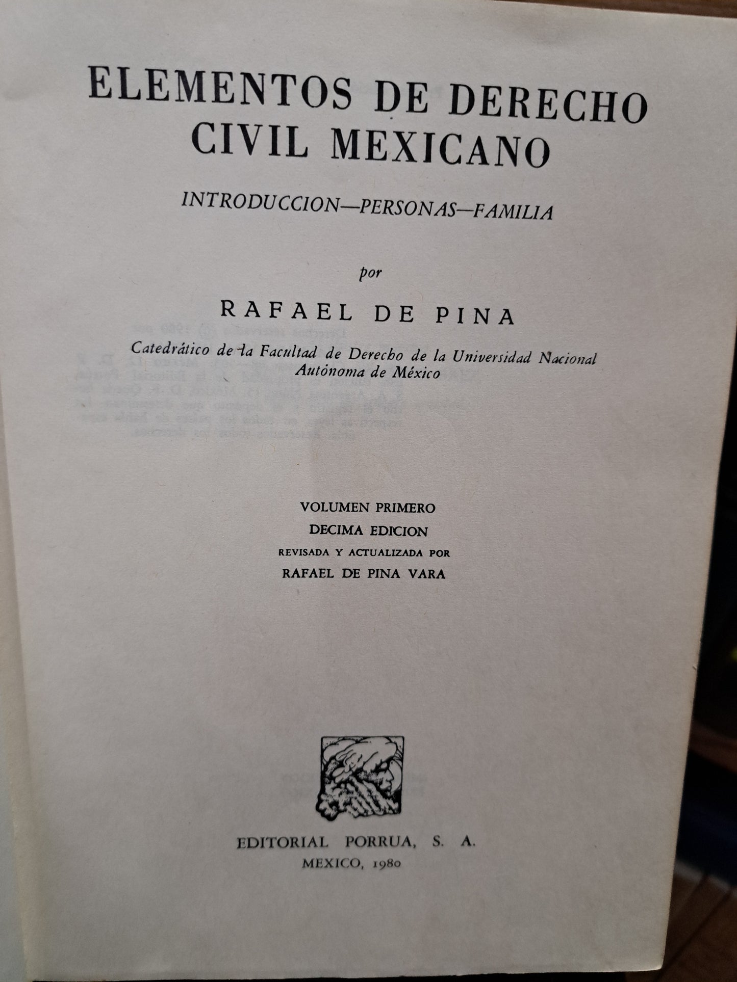 DERECHO CIVIL MEXICANO RAFAEL DE PINA USADO DERECHO LITERARIO 305