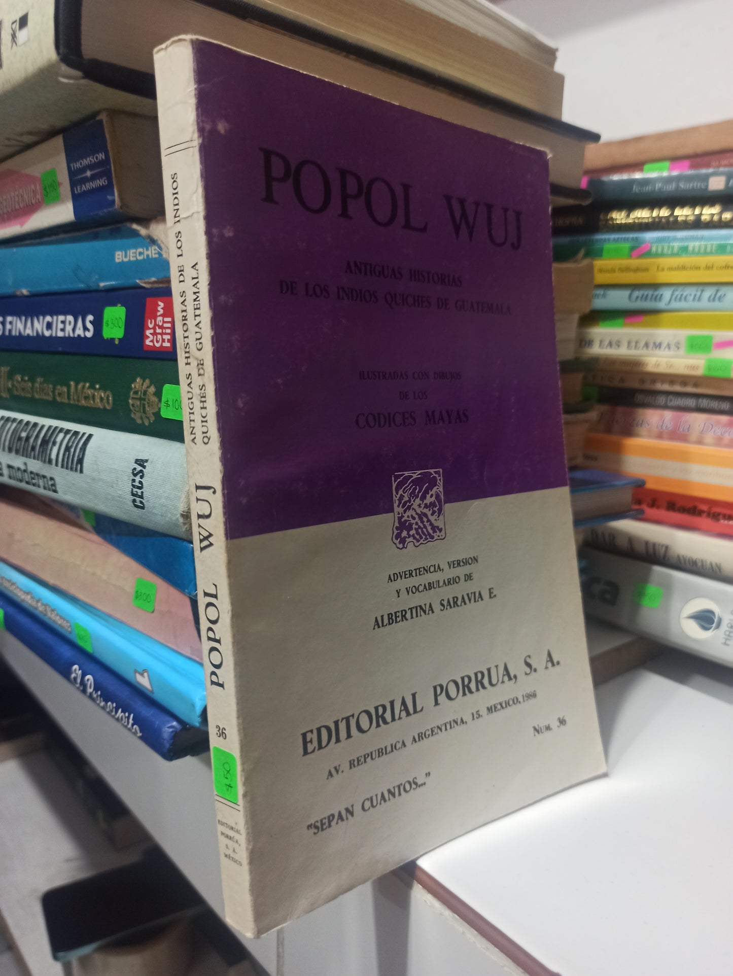 POPOL WUJ POR EDITORIAL PORRUA USADO HISTORIA JUÁREZ