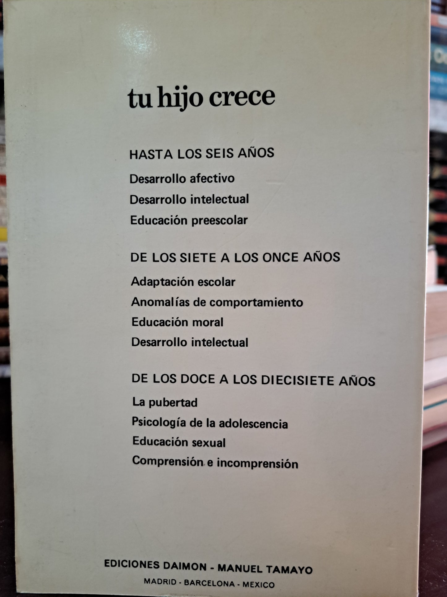 TU HIJO CRECE A.ISAMBERT USADO PSICOLOGÍA LITERARIO 305