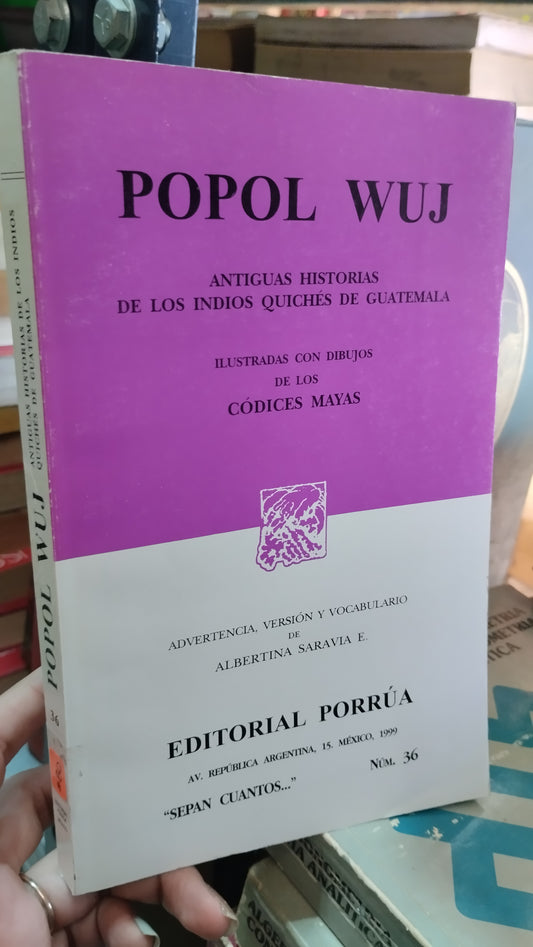 POPOL WUJ POR EDITORIAL PORRÚA LIBRO USADO NOVELAS ALDAMA