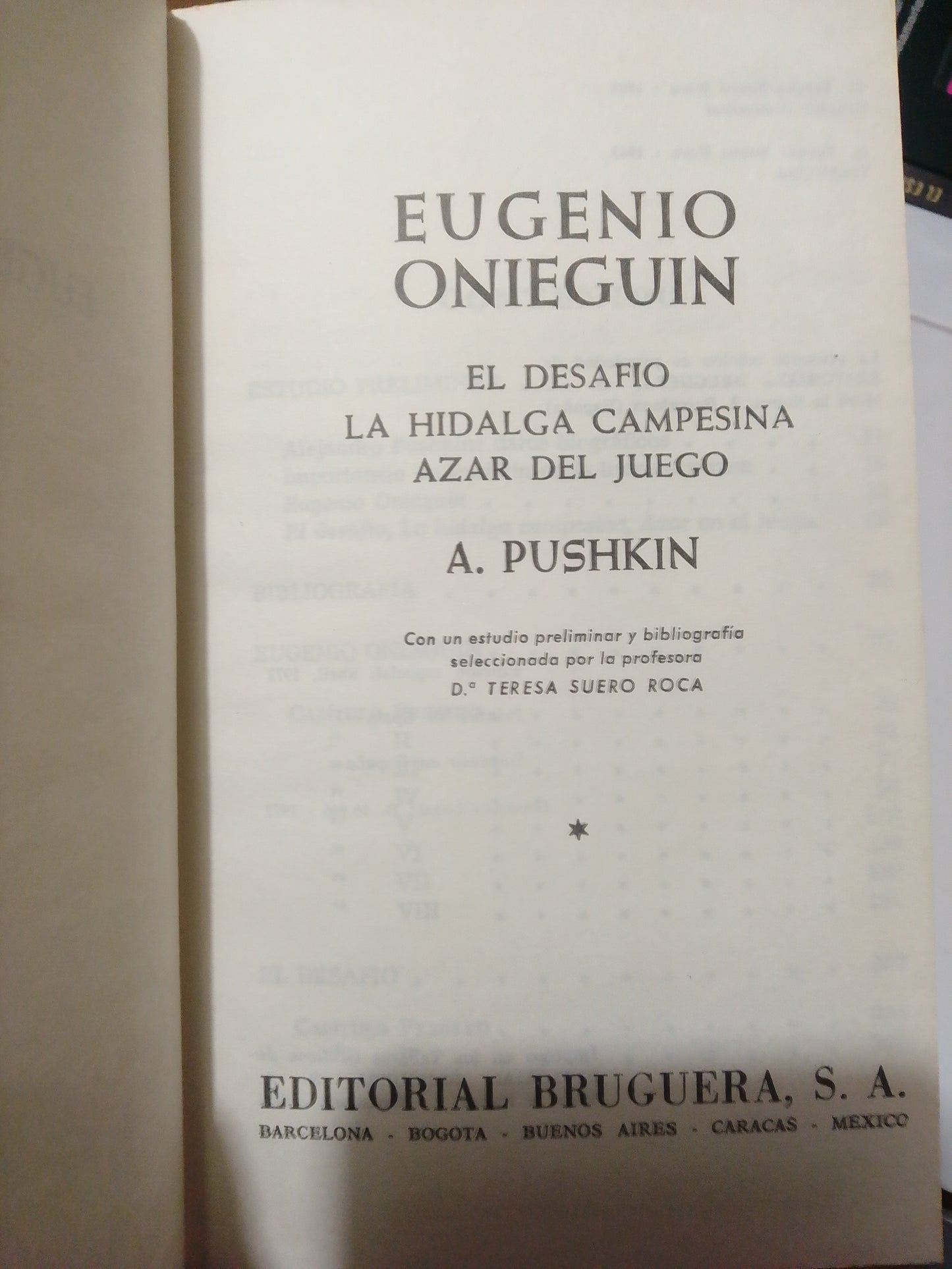 EL DESAFIO,LA HIDALGA CAMPESINA ,AZAR DEL JUEGO POR A.PUSHKIN USADO NOVELA JUÁREZ