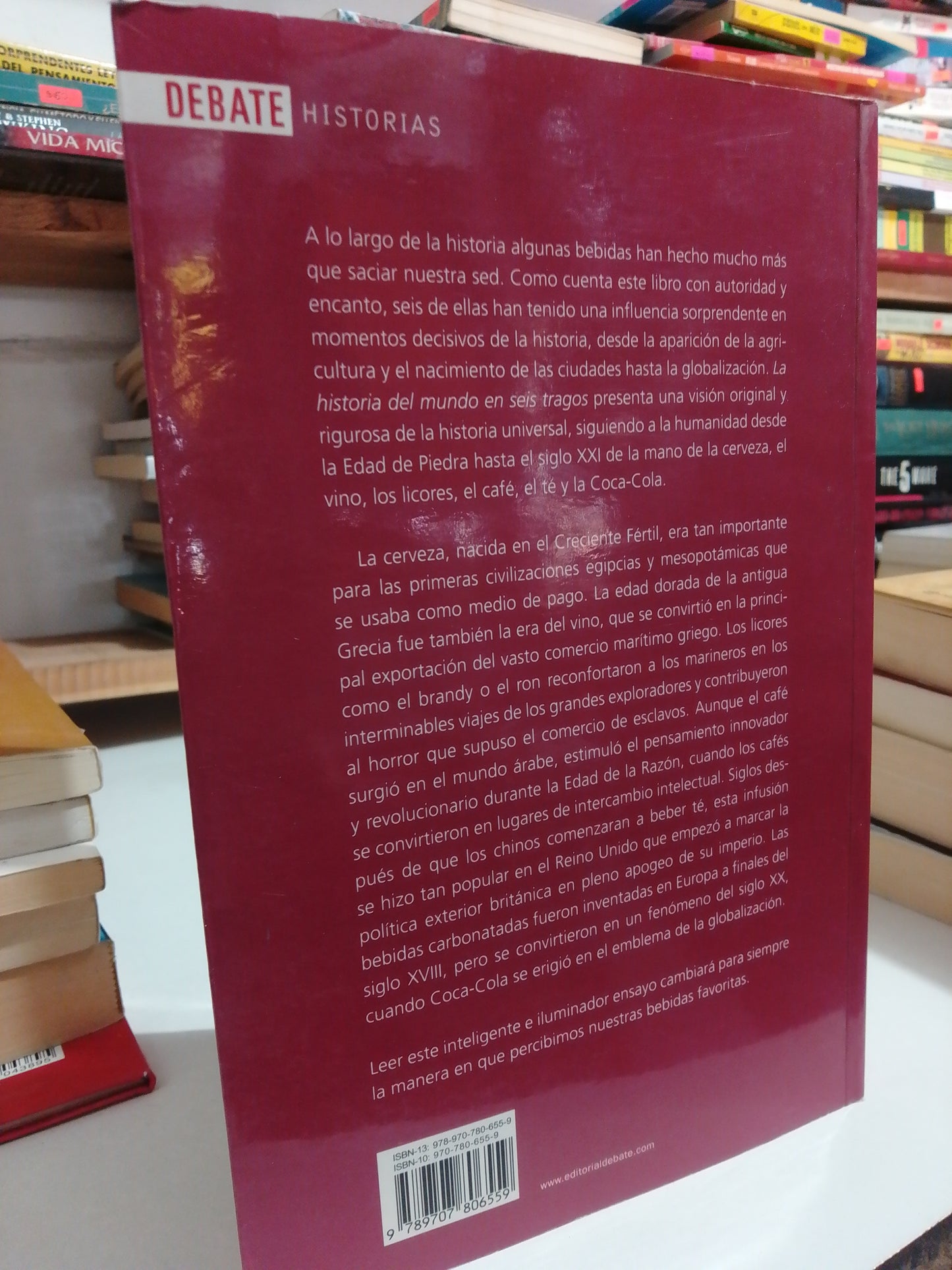 LA HISTORIA DEL MUNDO EN SEIS TRAGOS POR TOM STANDAGE USADO NOVELA JUÁREZ