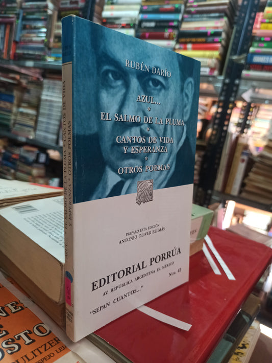 AZÚL... EL SALMO DE LA PLUMA CANTOS DE VIDA Y ESPERANZA Y OTROS POEMAS RUBÉN DARÍO USADO NOVELAS ALDAMA