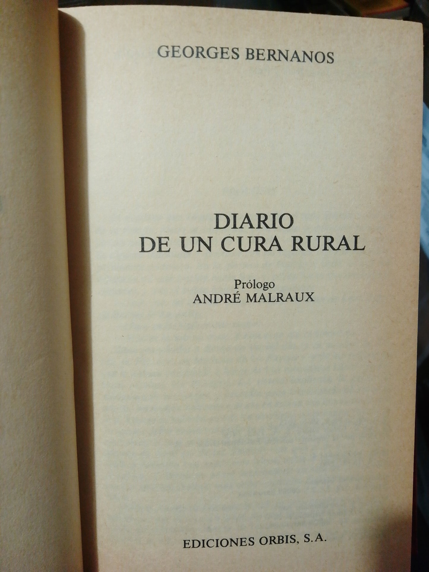 DIARIO DE UN CURA RURAL POR GEORGES BERNANOS USADO NOVELA JUÁREZ
