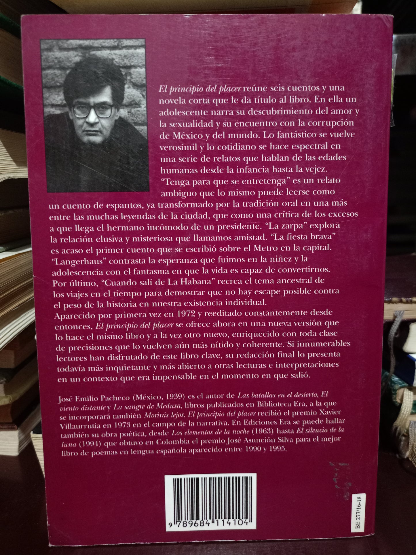 EL PRINCIPIO DEL PLACER POR JOSÉ EMILIO PACHECO USADO NOVELA LITERARIO 305