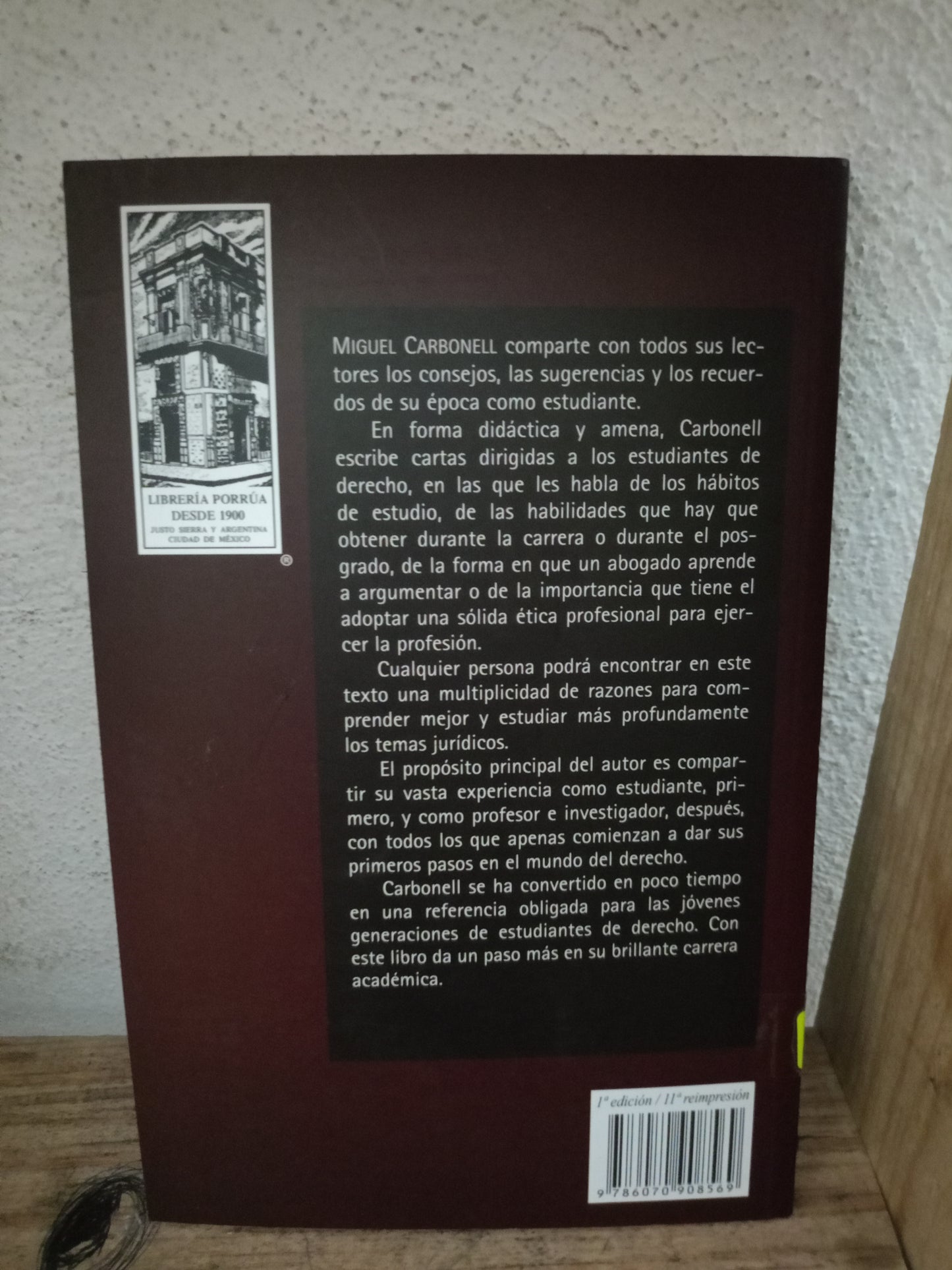 CARTAS A UN ESTUDIANTE DE DERECHO POR MIGUEL CARBONELL USADO DERECHO LITERARIO 305