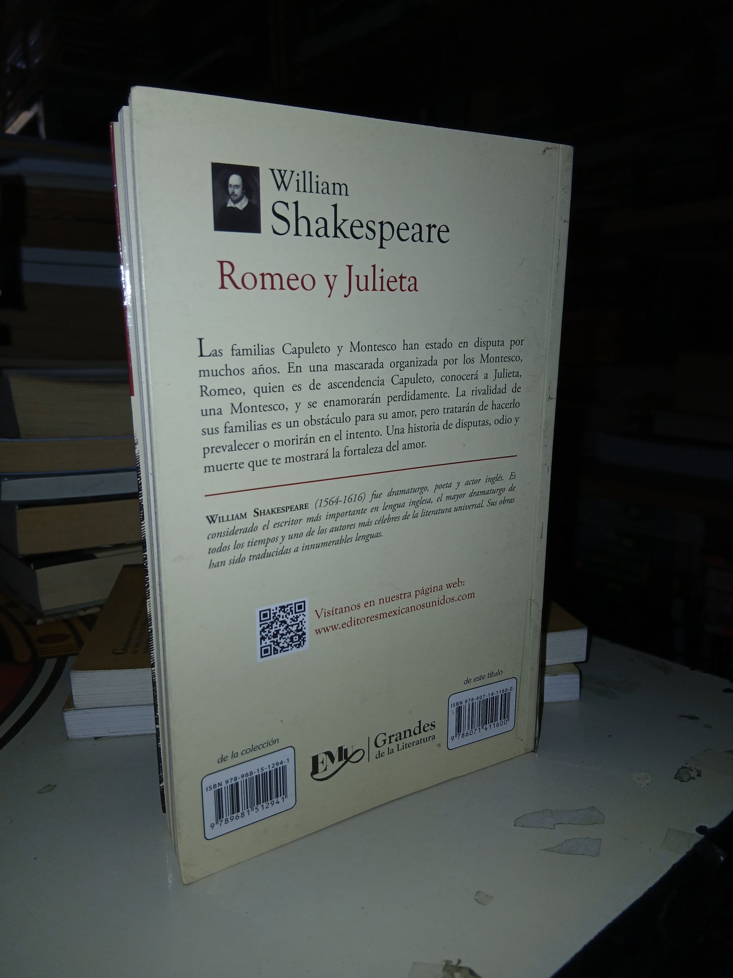 ROMEO Y JULIETA POR WILLIAM SHAKESPEARE USADO TEATRO LITERARIO 207