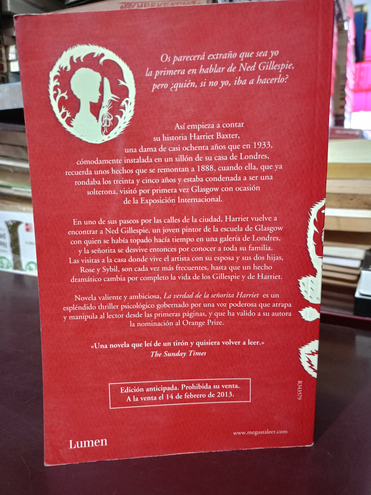 LA VERDAD DE LA SEÑORITA HARRIET POR JANE HARRIS USADO NOVELA LITERARIO 305