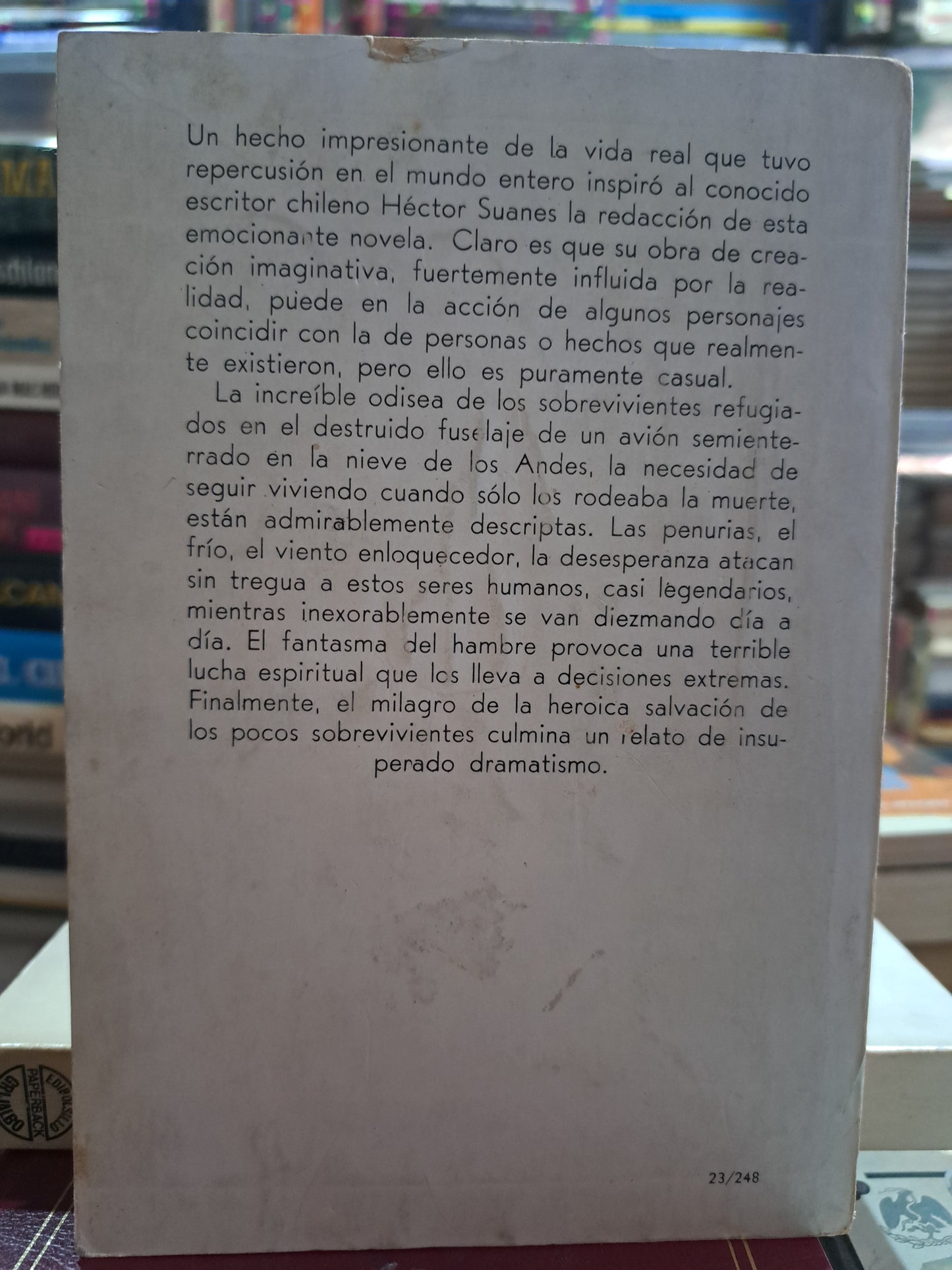 EL MILAGRO DE LOS ANDES HECTOR SUÁREZ USADO NOVELAS ALDAMA