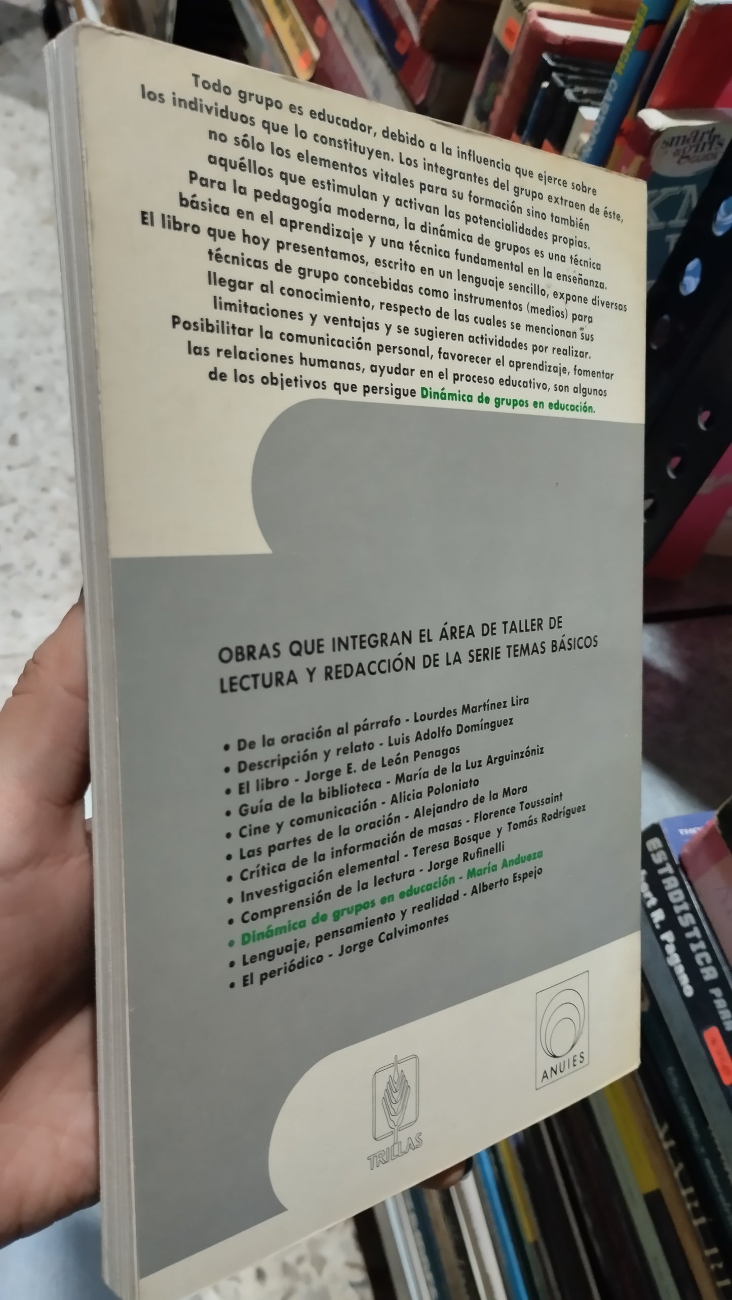 DINAMICA DE GRUPOS EDUCATIVOS POR MARIA ANDUEZA LIBRO USADO EDUCACIÓN ALDAMA