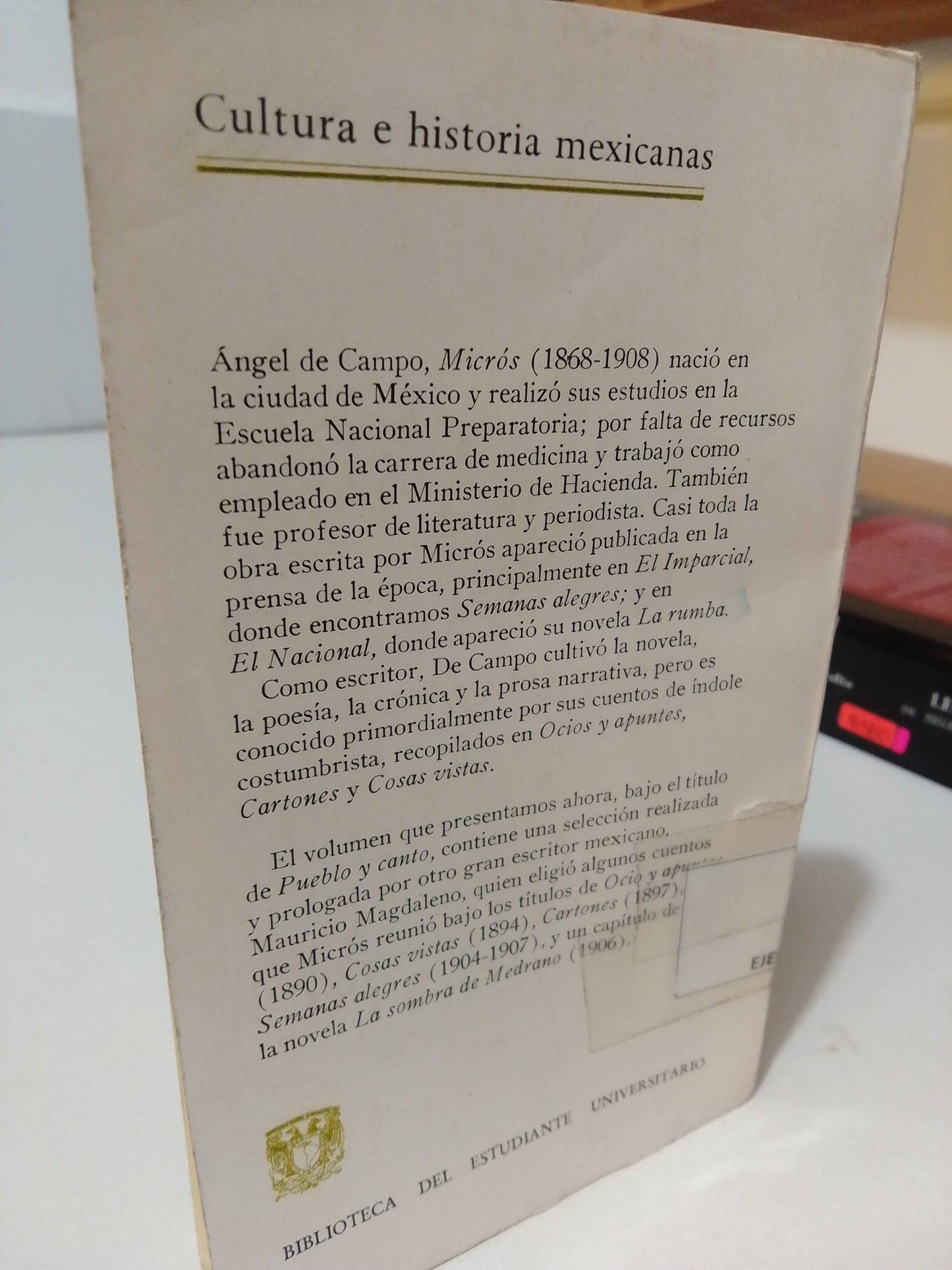 PUEBLO Y ENCANTO POR ANGEL DE CAMPO USADO HISTORIA JUAREZ