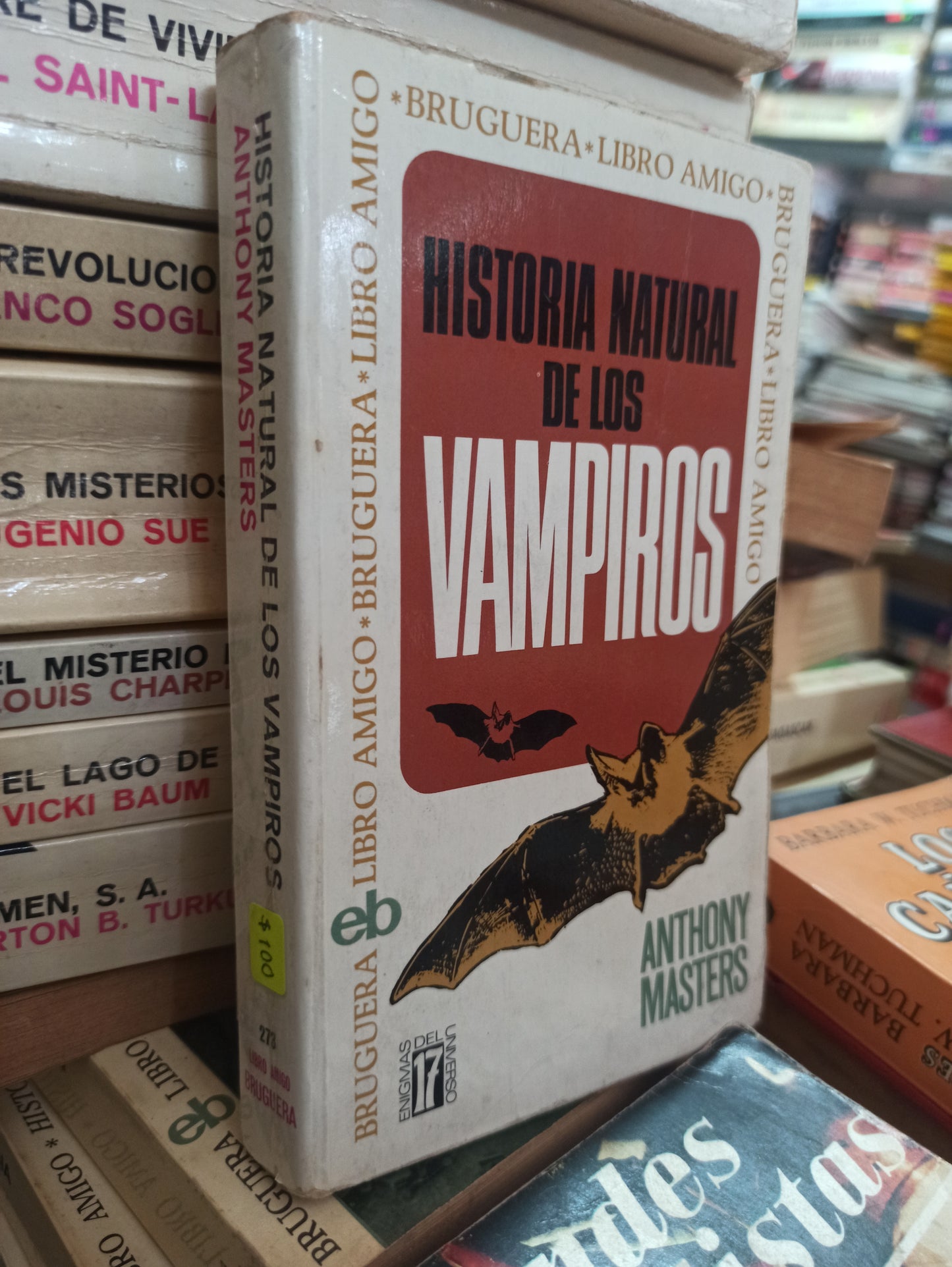 HISTORIA NATURAL DE LOS VAMPIROS ANTHONY MASTERS USADO NOVELAS ALDAMA