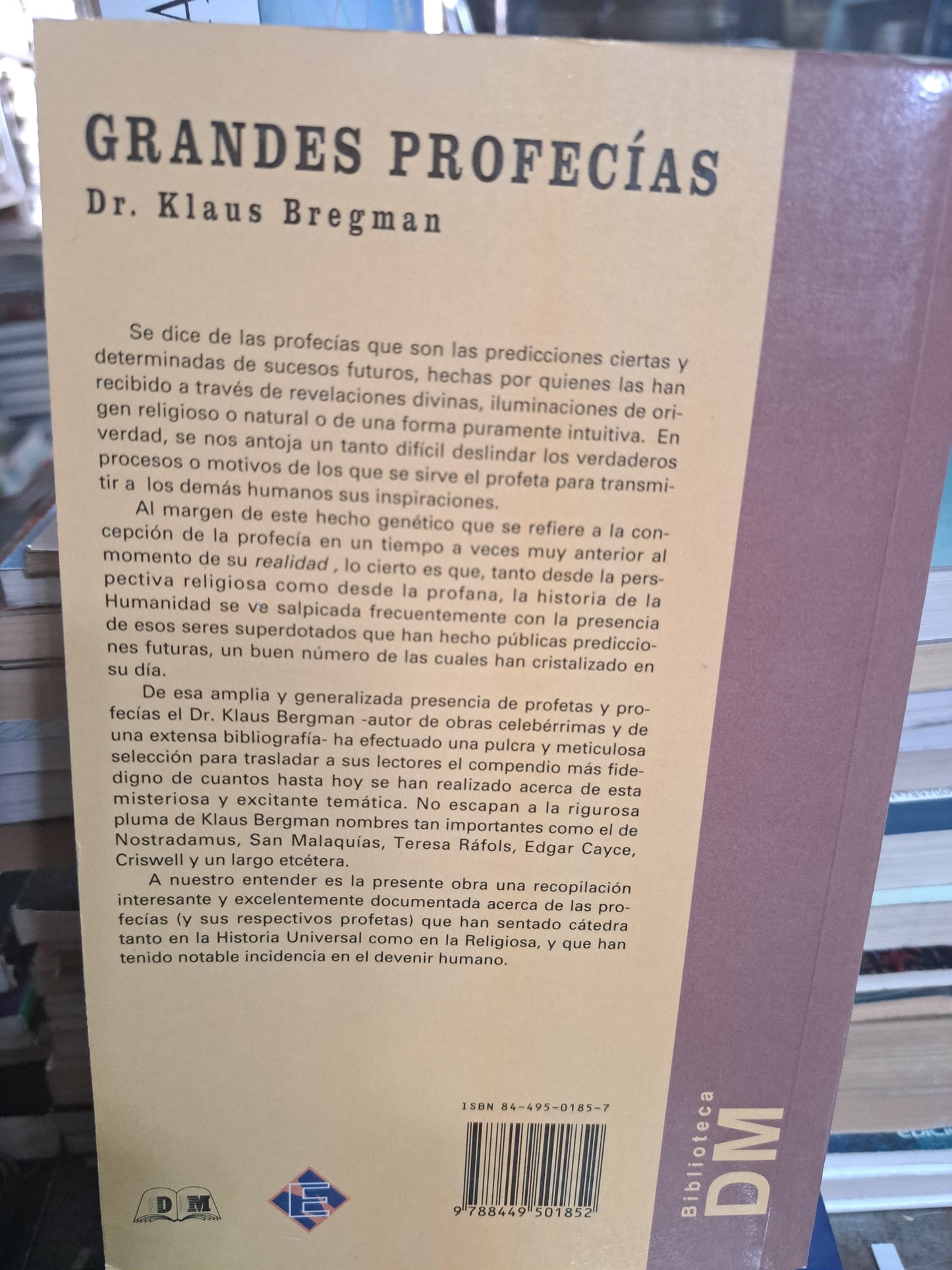 GRANDES PROFECÍAS DR.KLAUS BERGMAN USADO ESOTERISMO ALDAMA