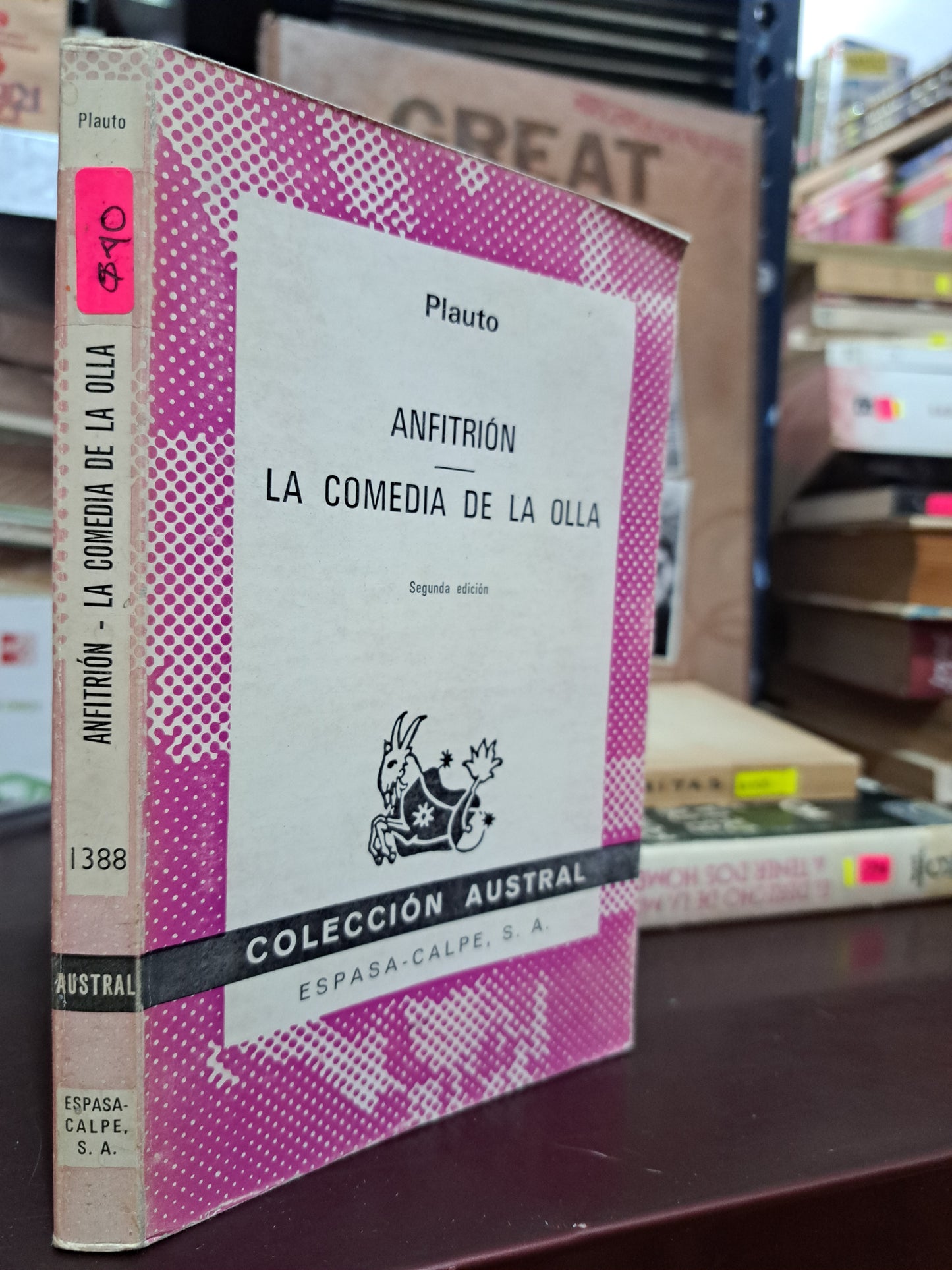 ANFITRIÓN LA COMEDIA DE LA OLLA PLAUTO USADO NOVELA LITERARIO 305