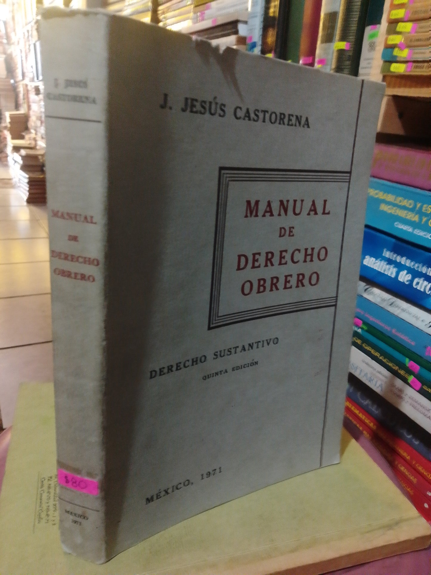 MANUEL DE DERECHO OBRERO POR JESUS CASTORENA USADO DERECHO JUAREZ