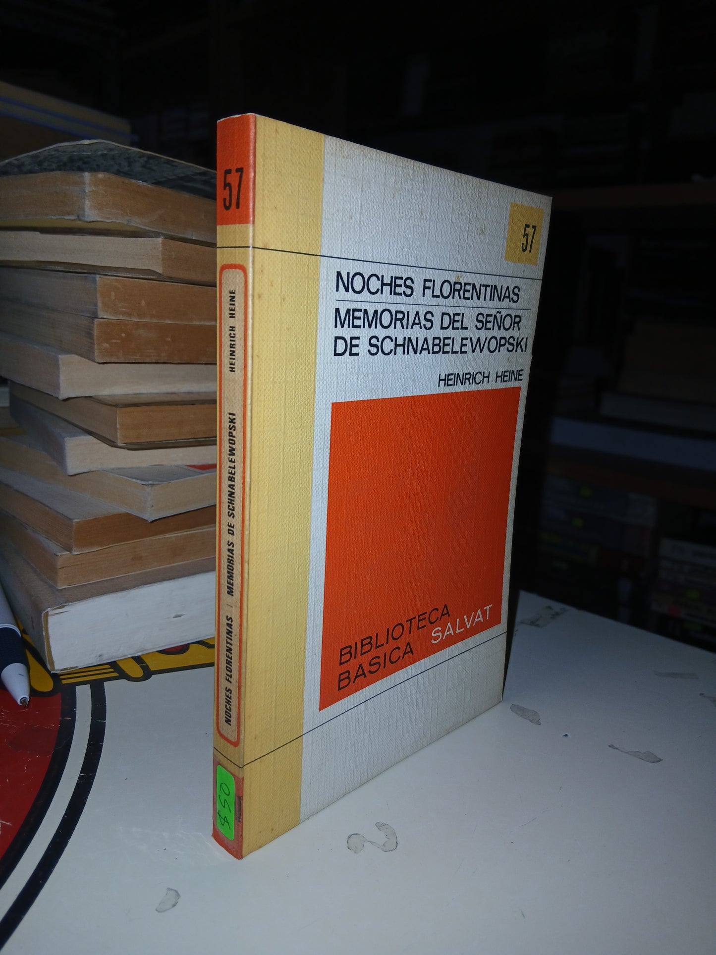 NOCHES FLORENTINAS/MEMORIAS DEL SEÑOR DE SCHNABELEWOPSKI POR HEINRICH HEINE USADO NOVELA LITERARIO 207
