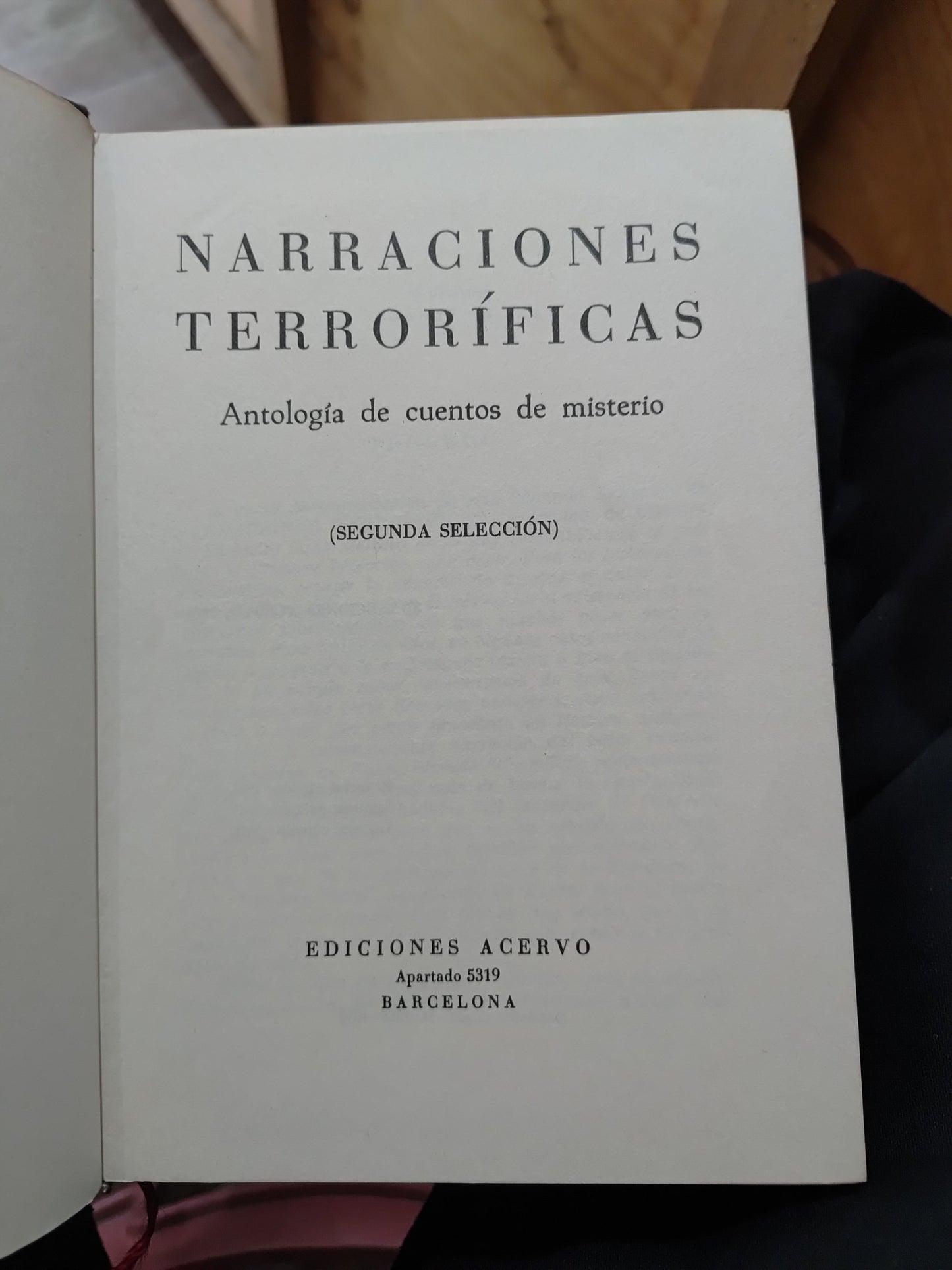 NARRACIONES TERRORIFICAS SEGUNDA SELECCION POR EDITORIAL ACERVO USADO NOVELAS JUAREZ 515