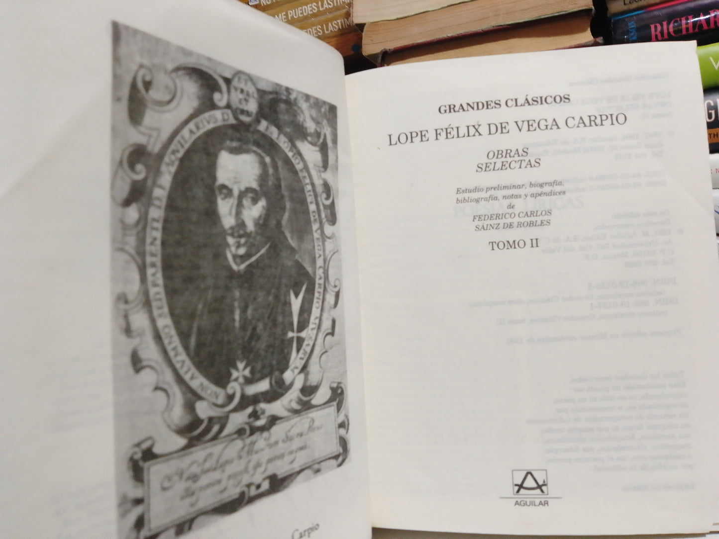 OBRAS SELECTAS II POR LÓPEZ FÉLIX DE VEGA CARPIO USADO NOVELA JUÁREZ