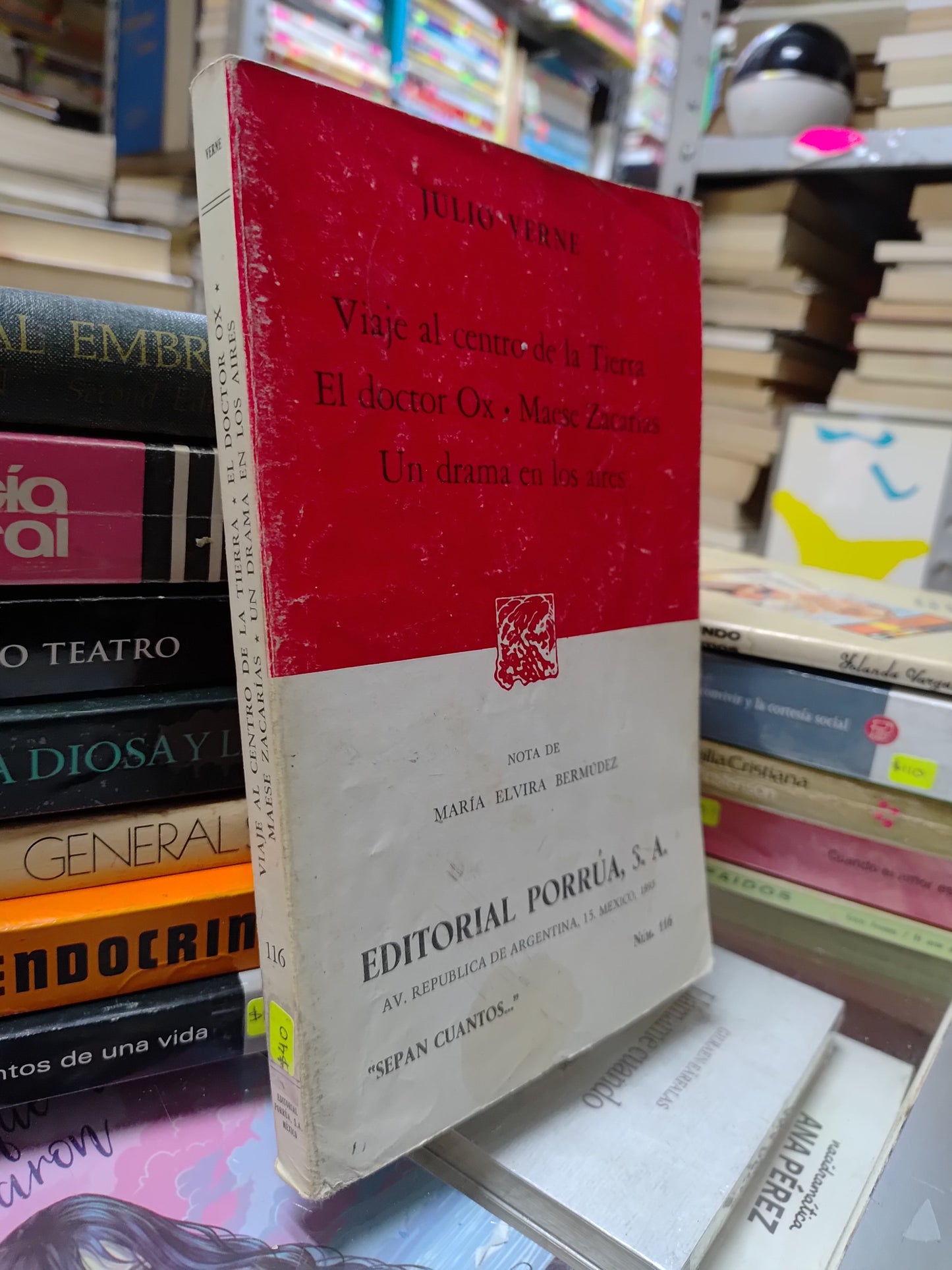 VIAJE AL CENTRO DE LA TIERRA EL DOCTOR OX MAESE ZACARIAS Y UN DRAMA EN LOS AIRES POR JULIO VERNE USADO NOVELAS JUAREZ 515