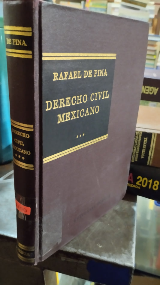 DERECHO CIVIL MEXICANO POR RAFAEL DE PINA LIBRO USADO DERECHO ALDAMA
