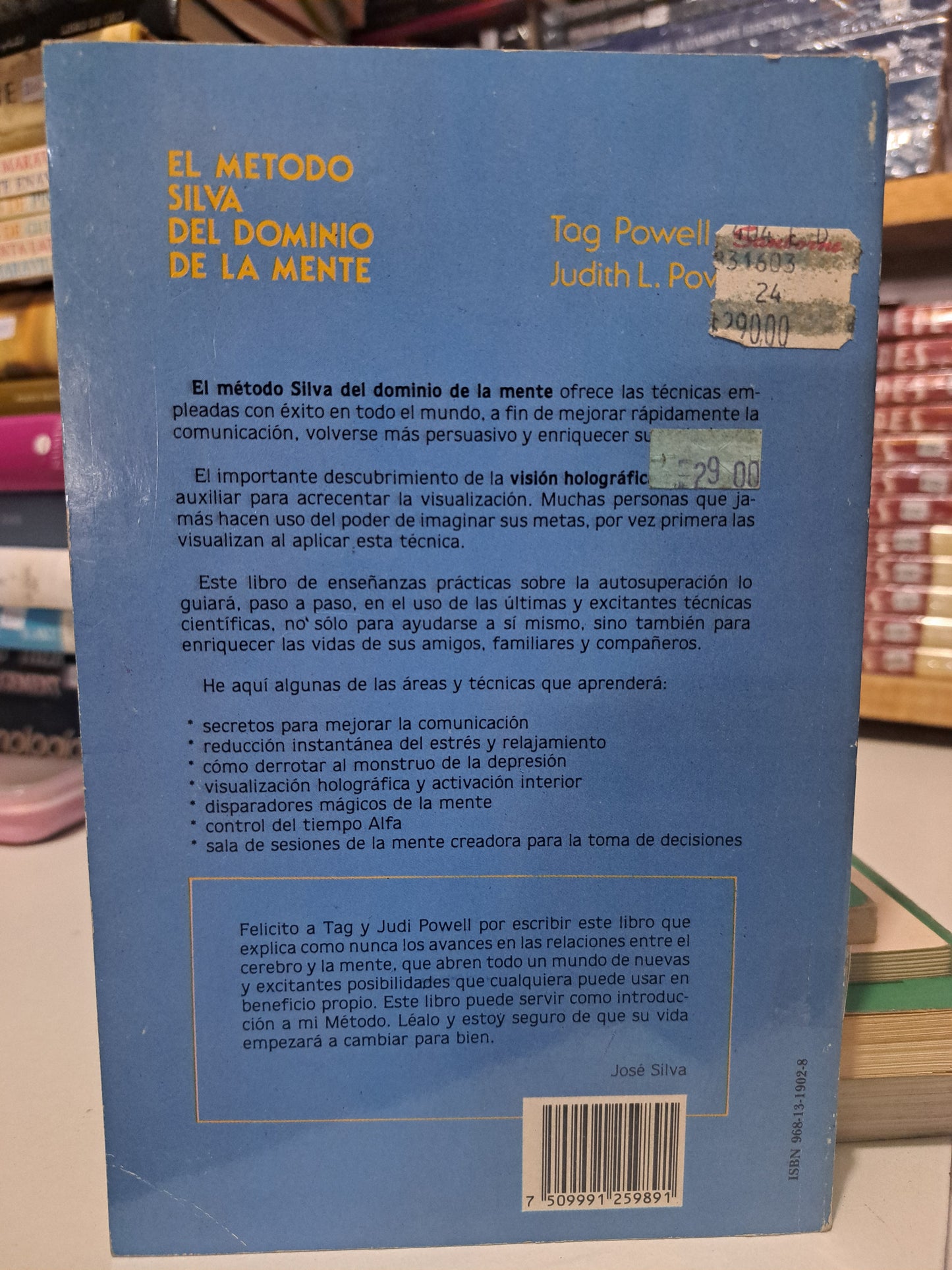 EL METODO SILVA DEL DOMINIO DE LA MENTE TAG POWELL JUDITH L. POWELL USADO SUPERACIÓN PERSONAL JUÁREZ