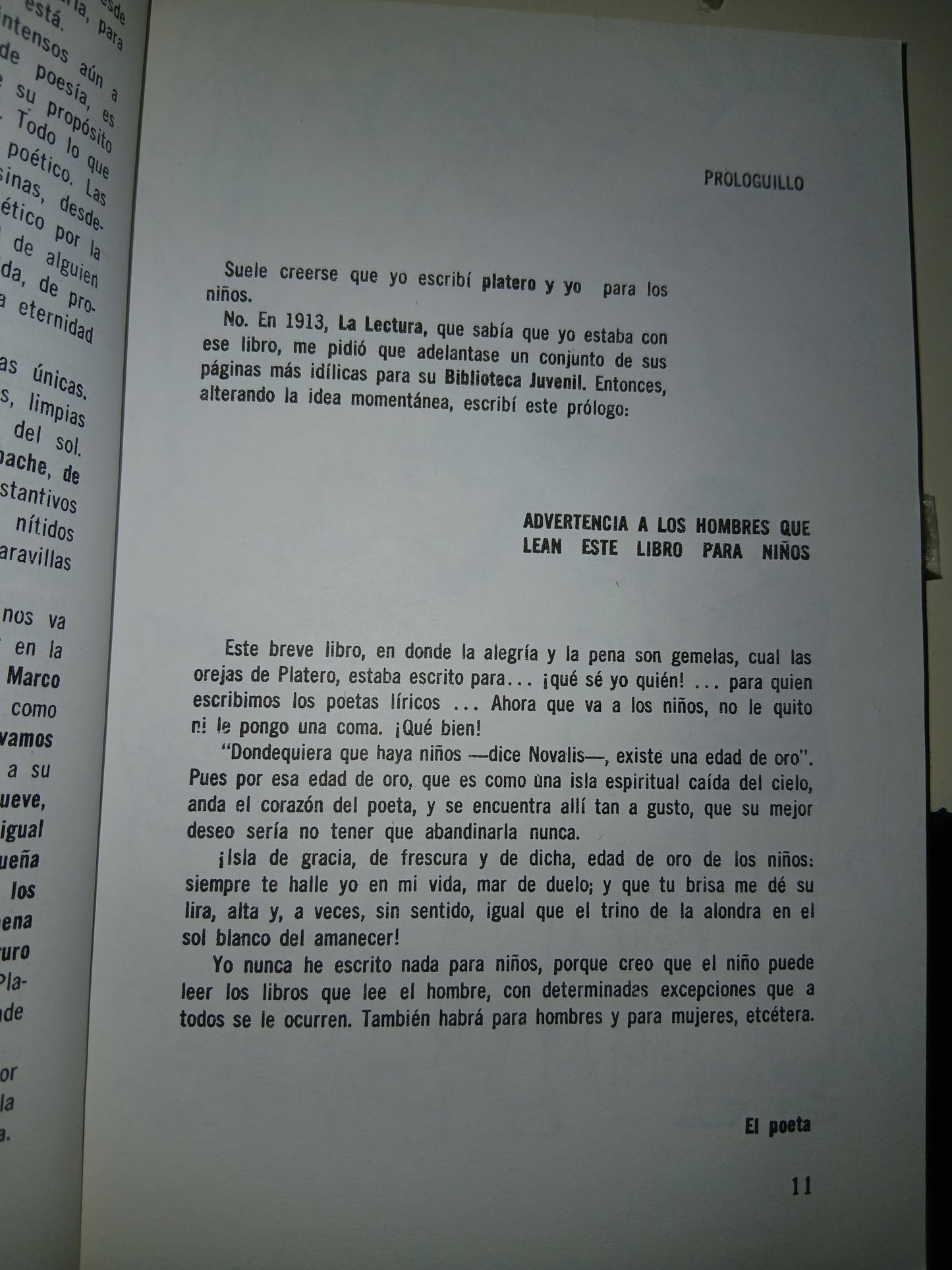 PLATERO Y YO POR JUAN RAMÓN JIMÉNEZ USADO NOVELA LITERARIO 207
