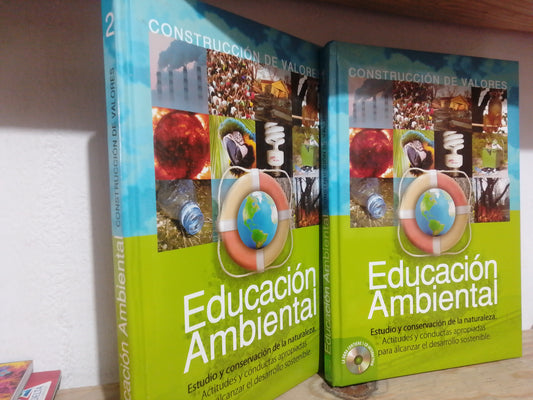 EDUCACION AMBIENTAL CONSTRUCCION DE VALORES 2 TOMOS USADO BIOLOGIA JUAREZ