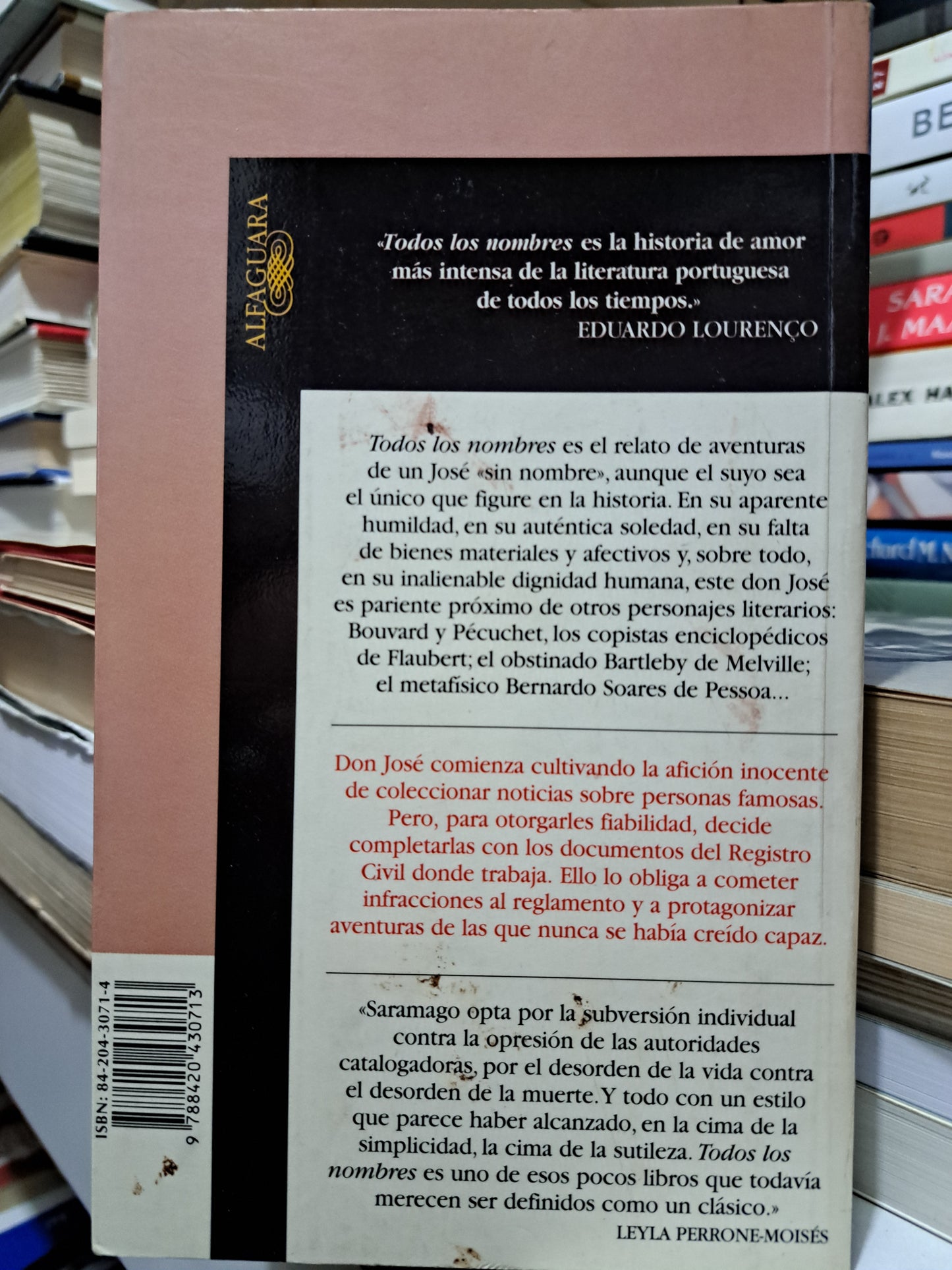 TODOS LOS NOMBRES JOSÉ SARAMAGO USADO NOVELA JUÁREZ
