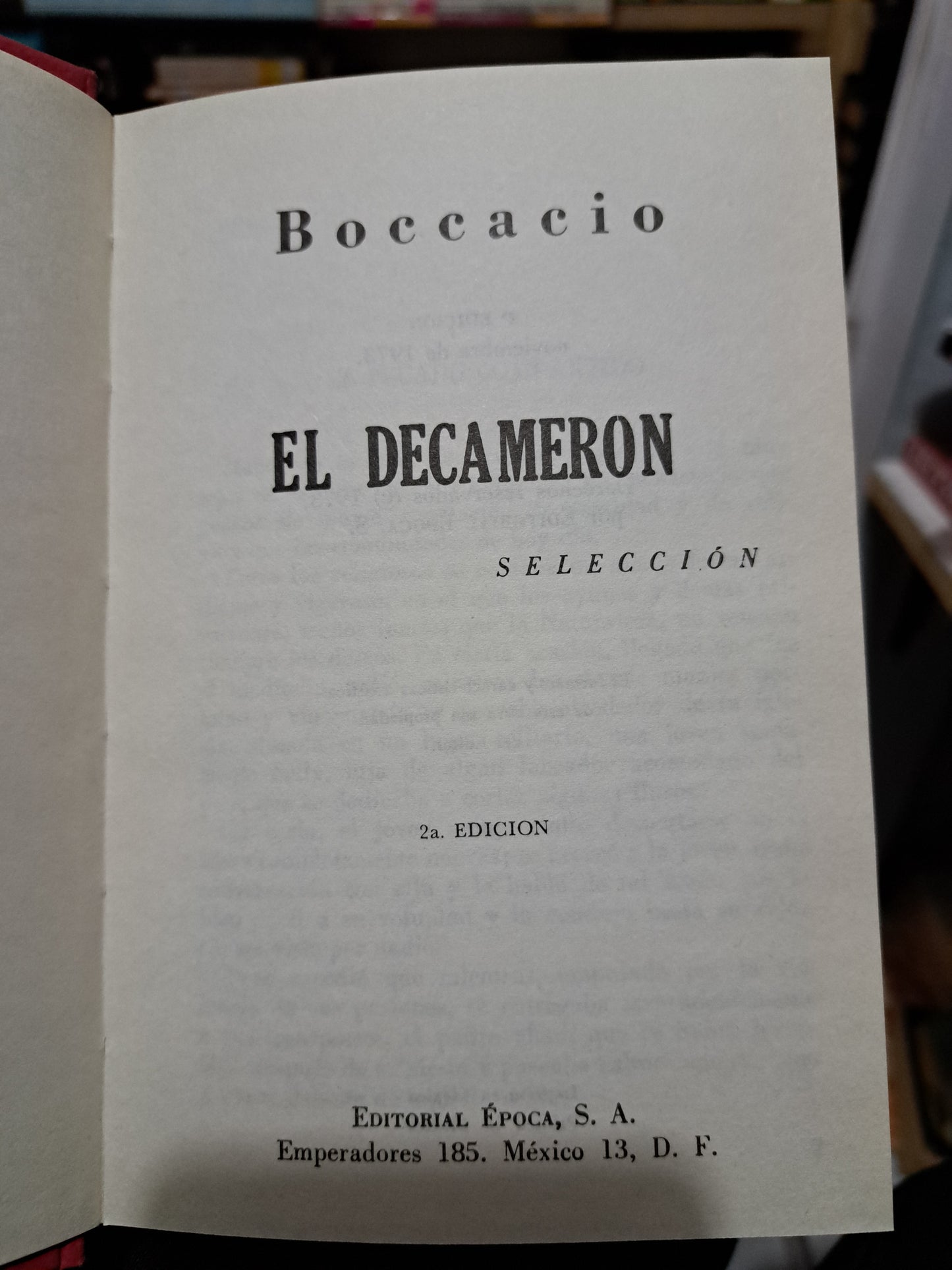 EL DECAMERON BOCCACIO USADO NOVELA JUÁREZ