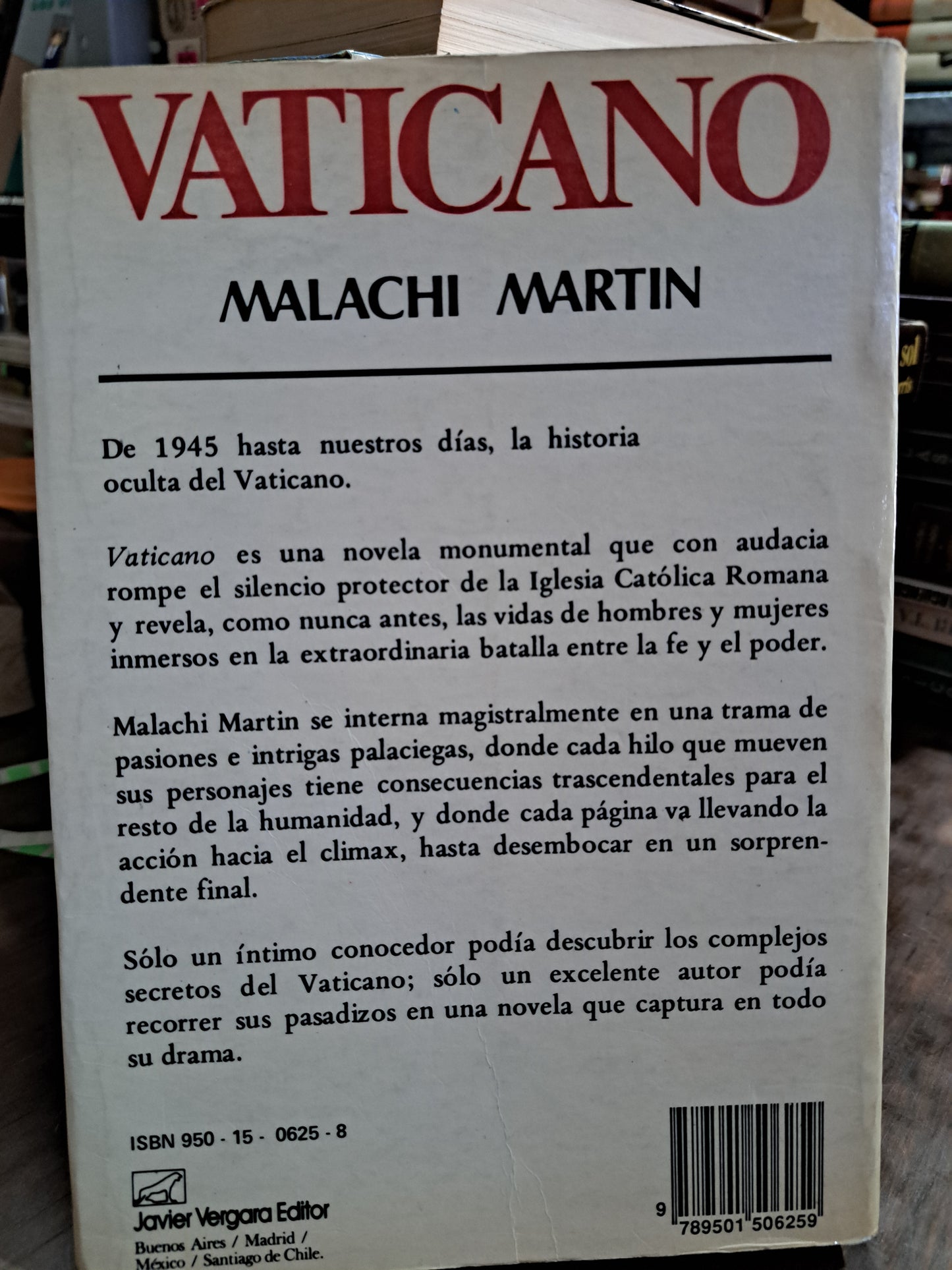 VATICANO MALACHI MARTIN USADO NOVELA ALDAMA