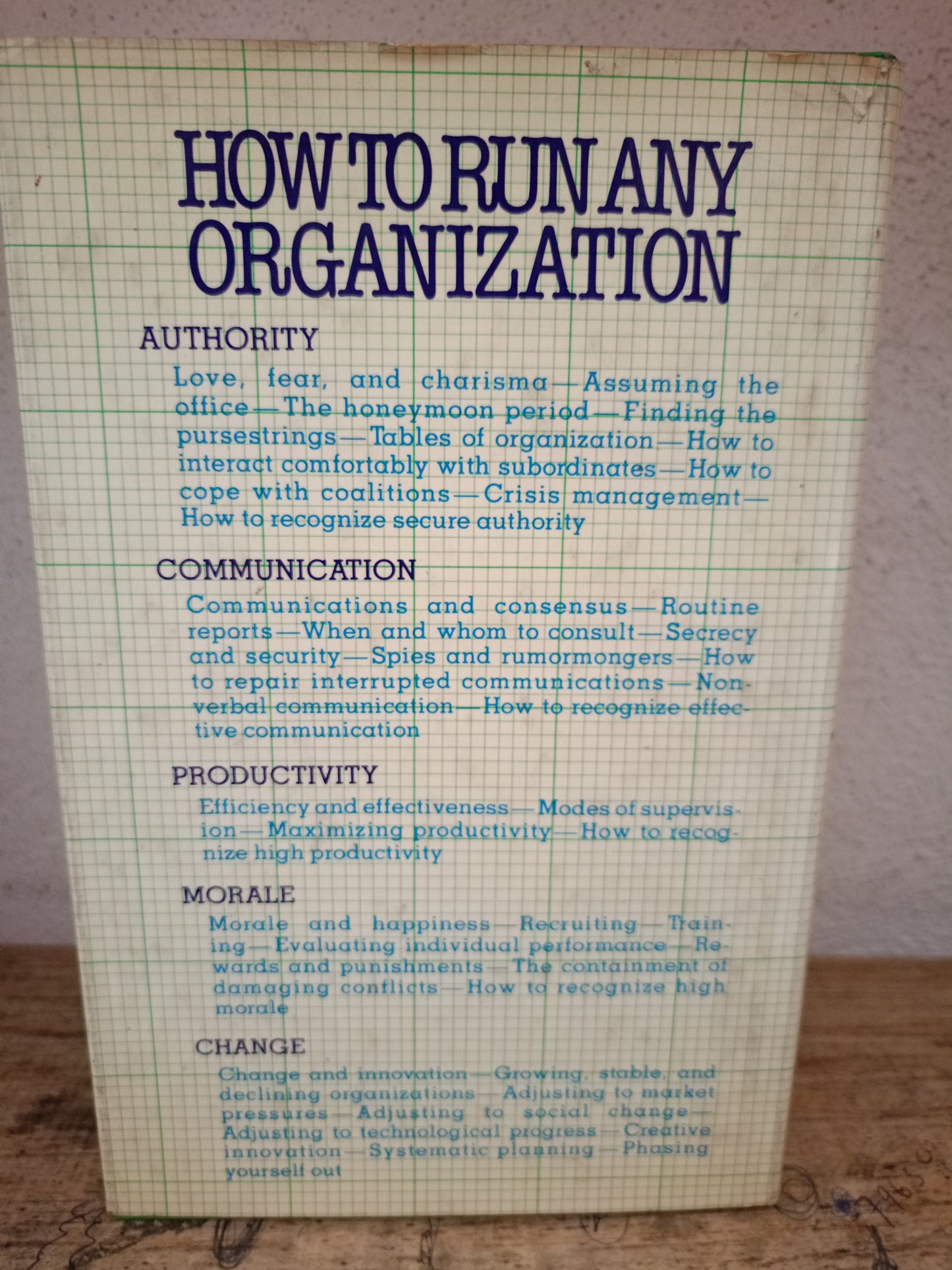 HOW TO RUN ANY ORGANIZATION POR THEODORE CAPLOW USADO ADMINISTRACIÓN LITERARIO 305