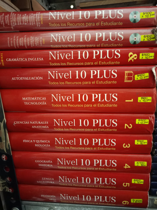 NIVEL 10 PLUS 10 TOMOS USADO ENCICLOPEDIA LITERARIO 305