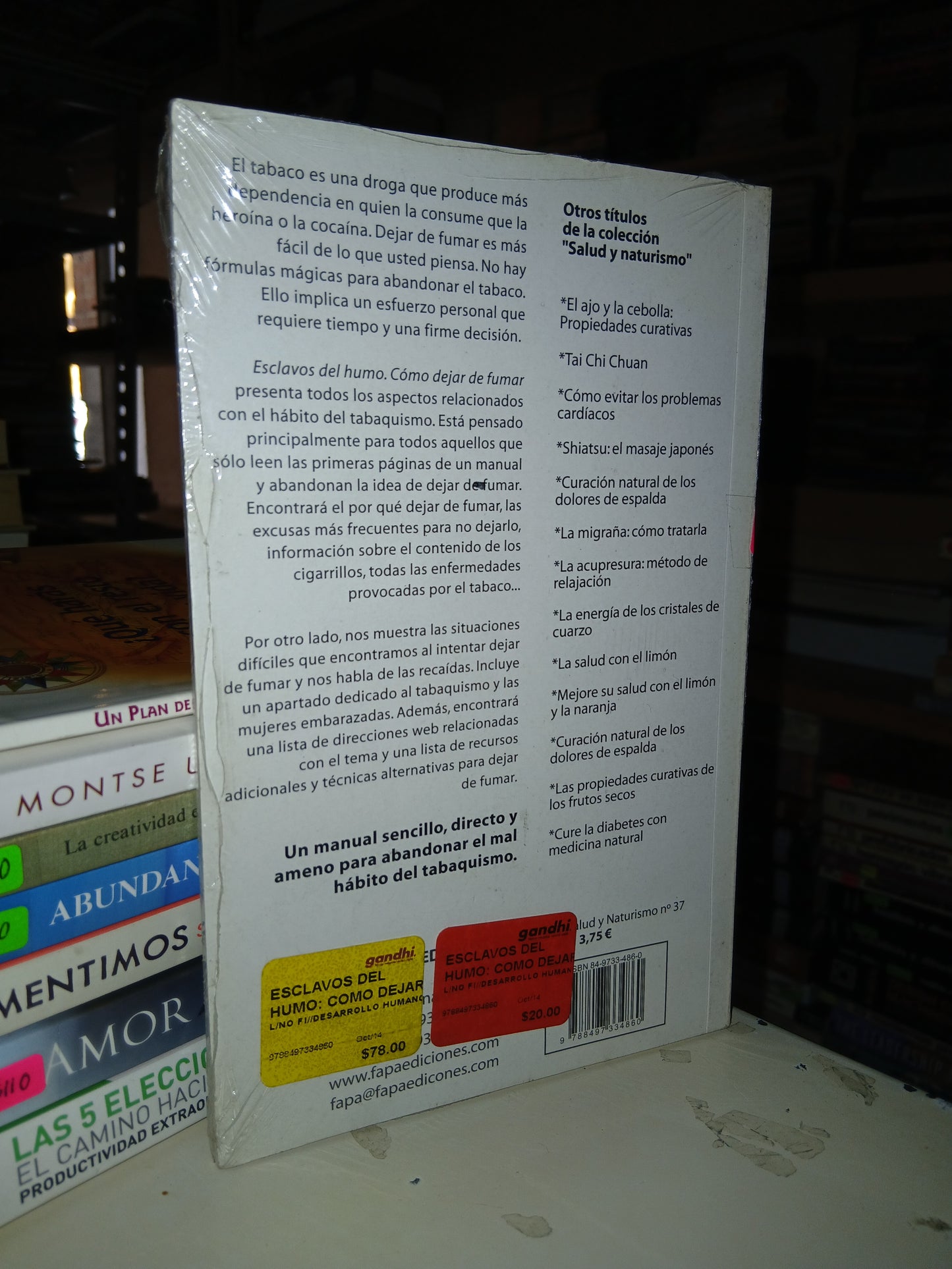 ESCLAVOS DEL HUMO POR VANESA MARCO CINTAS USADO SUPERACIÓN PERSONAL LITERARIO 207