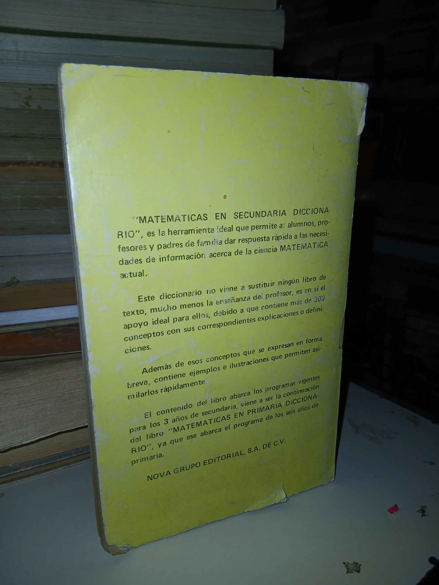MATEMÁTICAS EN SECUNDARIA DICCIONARIO POR RODRIGO VELÁZQUEZ P. USADO MATEMÁTICAS LITERARIO 207