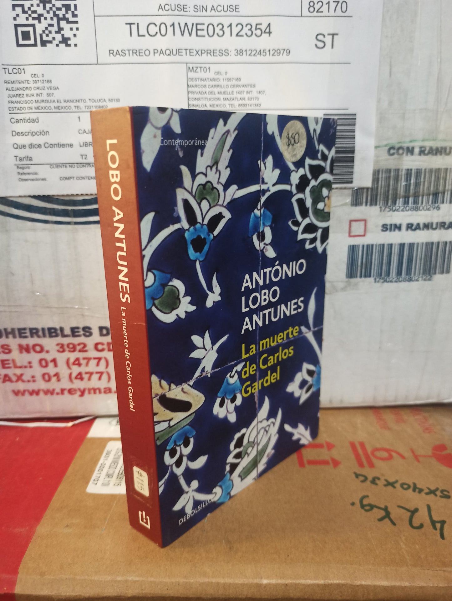 LA MUERTE DE CARLOS GARDEL POR ANTONIO LOBO ANTUNES USADO NOVELAS JUÁREZ