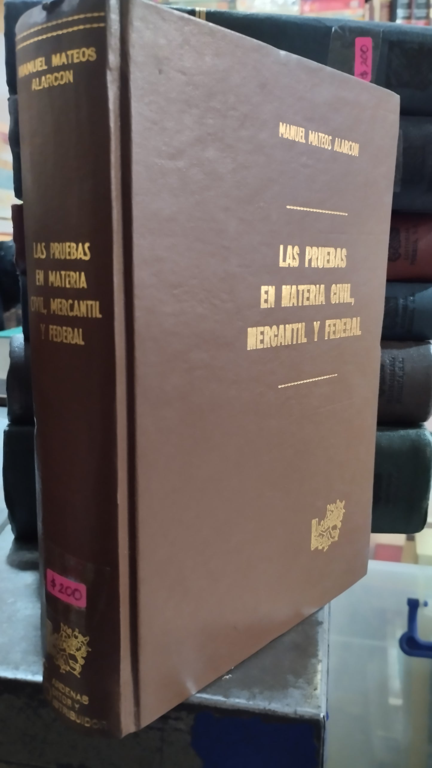 LAS PRUEBAS EN MATERIA CIVIL MERCANTIL Y FEDERAL POR MANUEL MATEOS ALARCON LIBRO USADO DERECHO ALDAMA