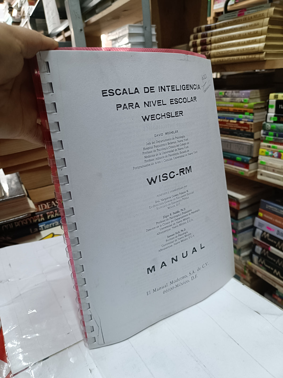ESCALA DE INTELIGENCIA PARA NIVEL ESCOLAR WISC RM MANUAL POR WECHSLER USADO EDUCACION LITERARIO 207