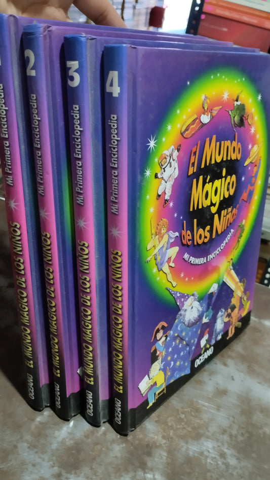 EL MUNDO MAGICO DE LOS NIÑOS MI PRIMERA ENCICLOPEDIA 4 TOMOS LIBRO USADO INFANTIL ALDAMA