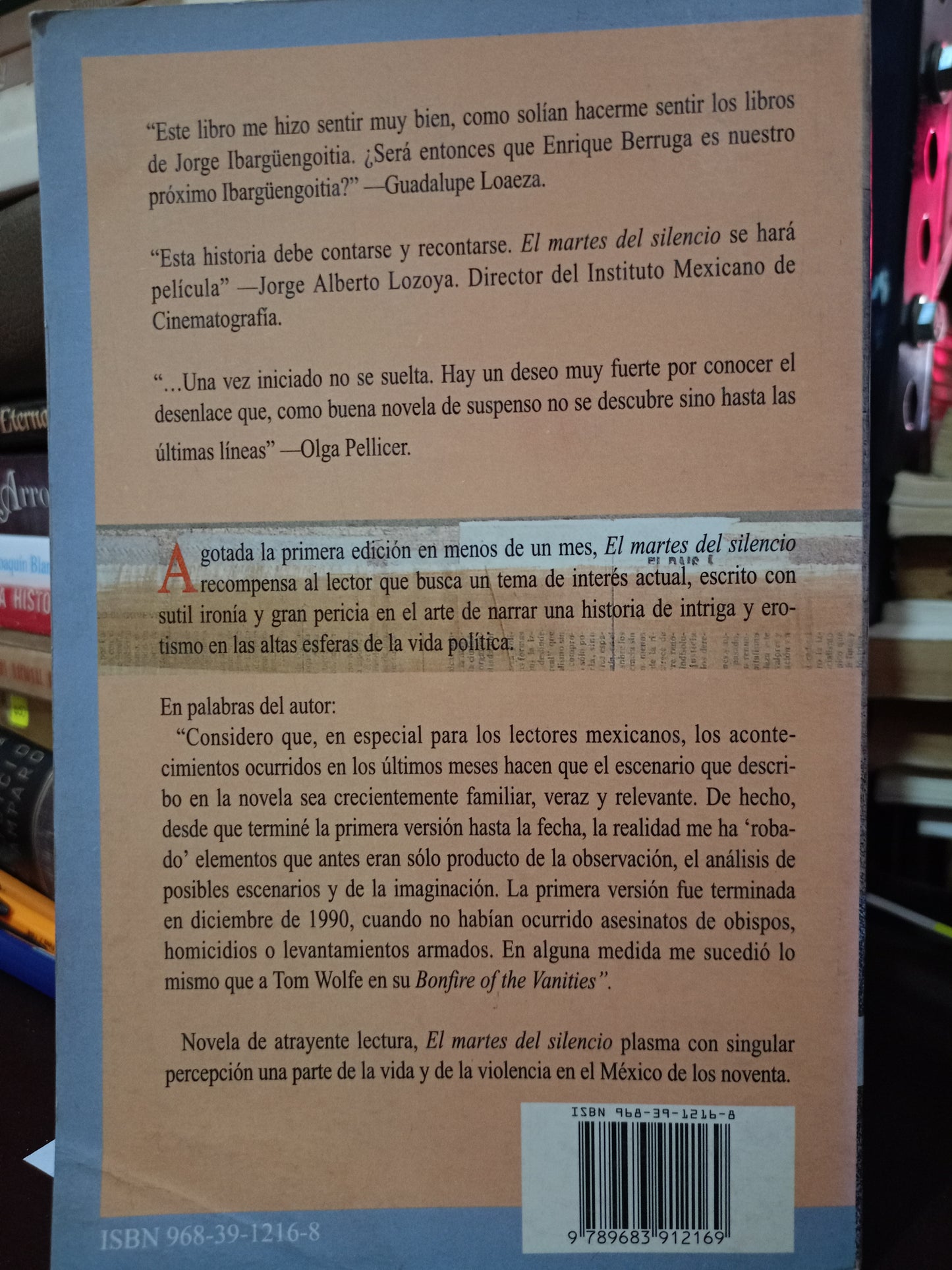 EL MARTES DEL SILENCIO ENRIQUE BERRUGA USADO NOVELA LITERARIA 305