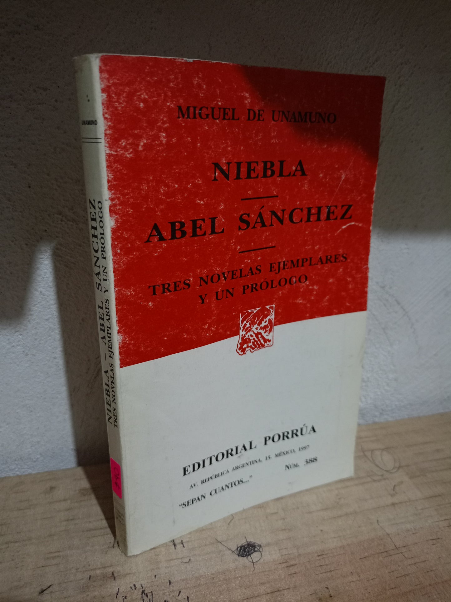 NIEBLA. ABEL SÁNCHEZ. TRES NOVELAS EJEMPLARES POR MIGUEL DE UNAMUNO USADO NOVELA LITERARIO 305