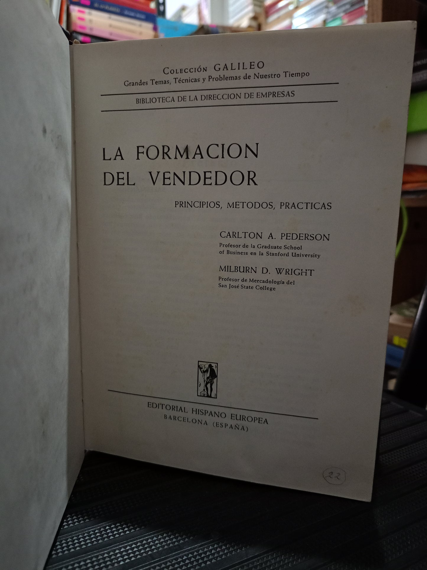 LA FORMACION DEL VENDEDOR POR CARLTON A. PEDERSON MILBURN D. WRIGHT USADO CONTA LITERARIO 305