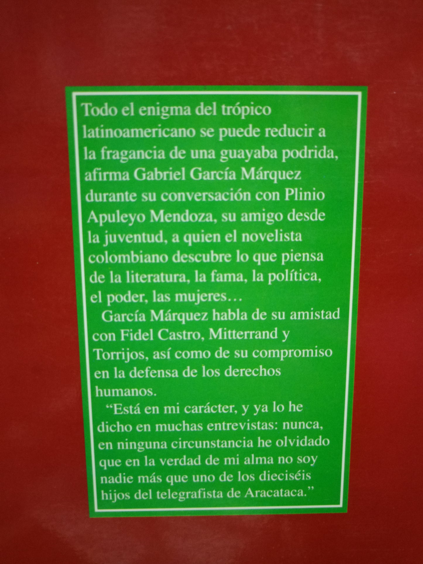 EL OLOR DE LA GUAYABA POR GABRIEL GARCIA MARQUEZ USADO POESIA LITERARIO #305