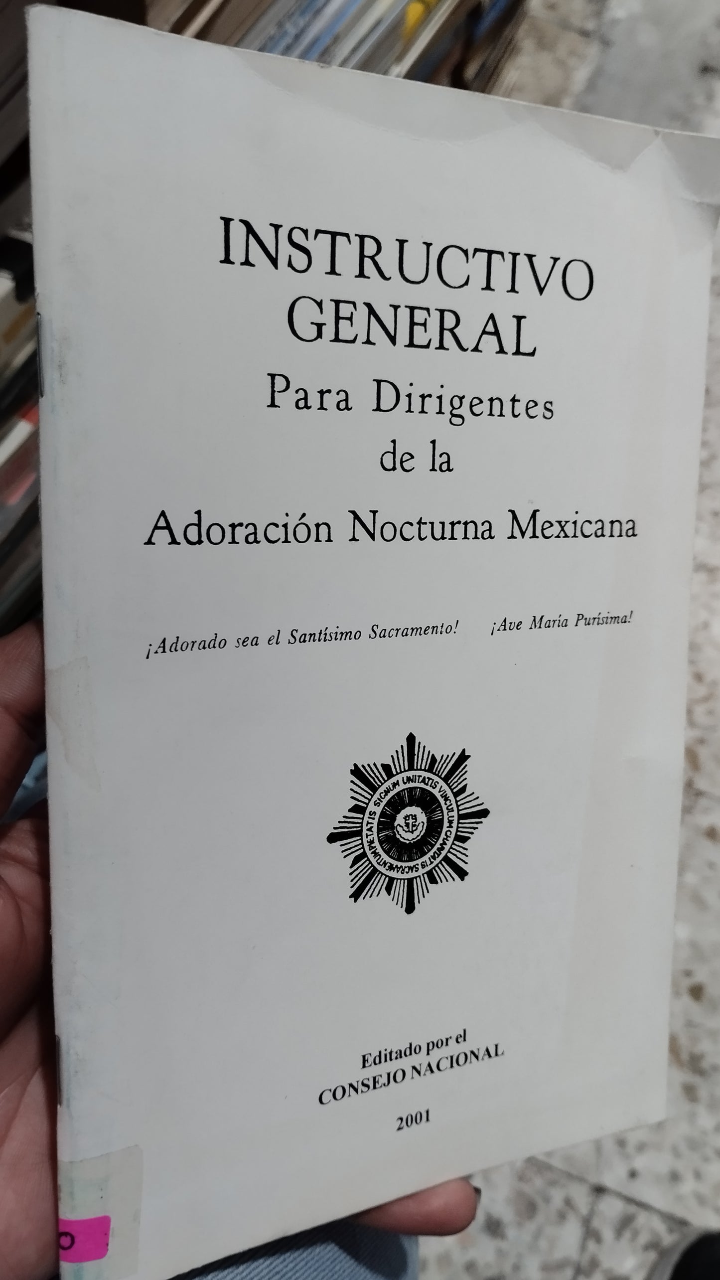 INSTRUCTIVO GENERAL PARA DIRIGENTES DE LA ADORACION NOCTURNA MEXICANA POR EL CONSEJO NACIONAL LIBRO USADO RELIGION ALDAMA