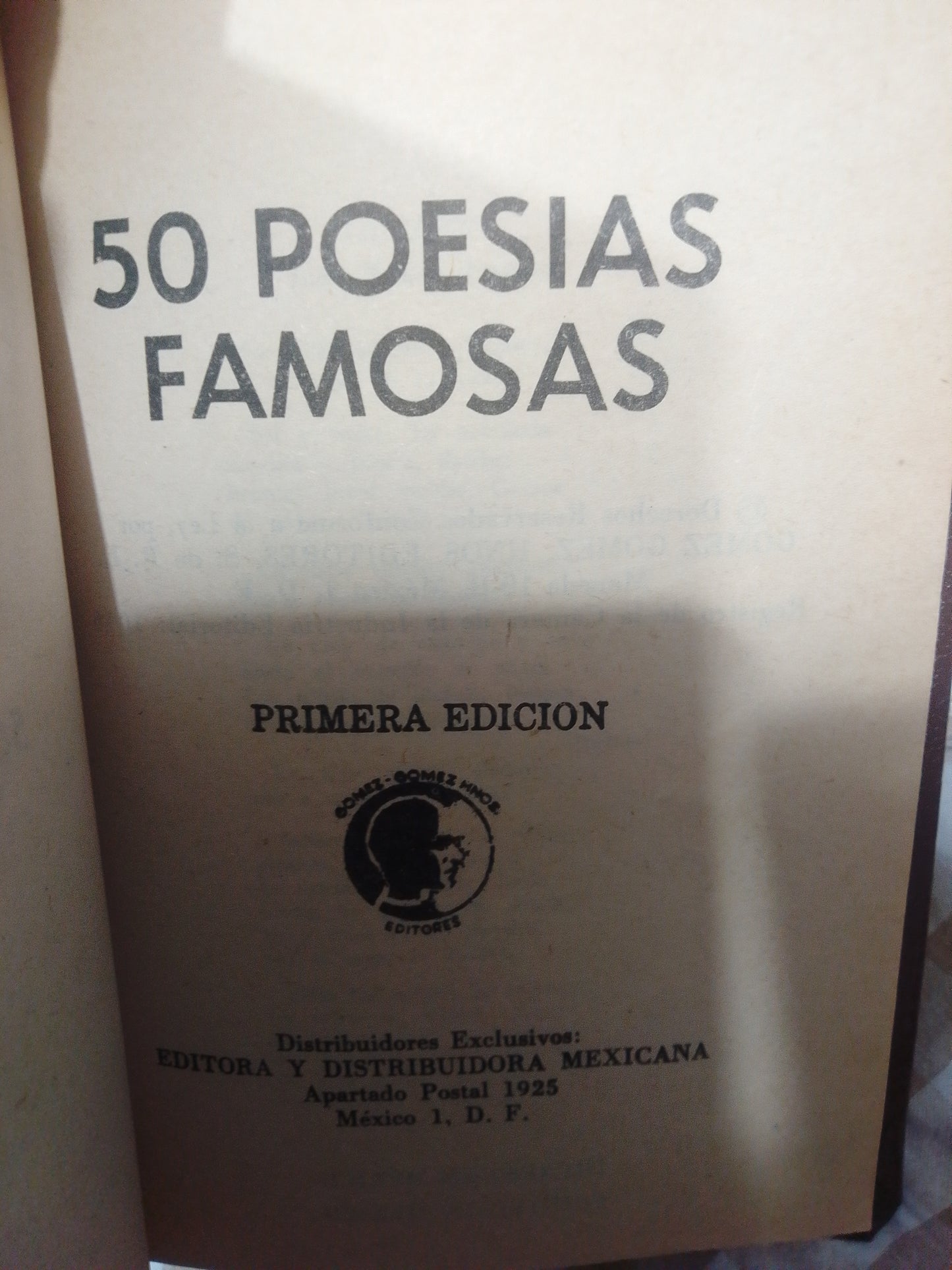 50 POESIAS FAMOSAS PRIMERA EDICION USADO POESIA JUAREZ