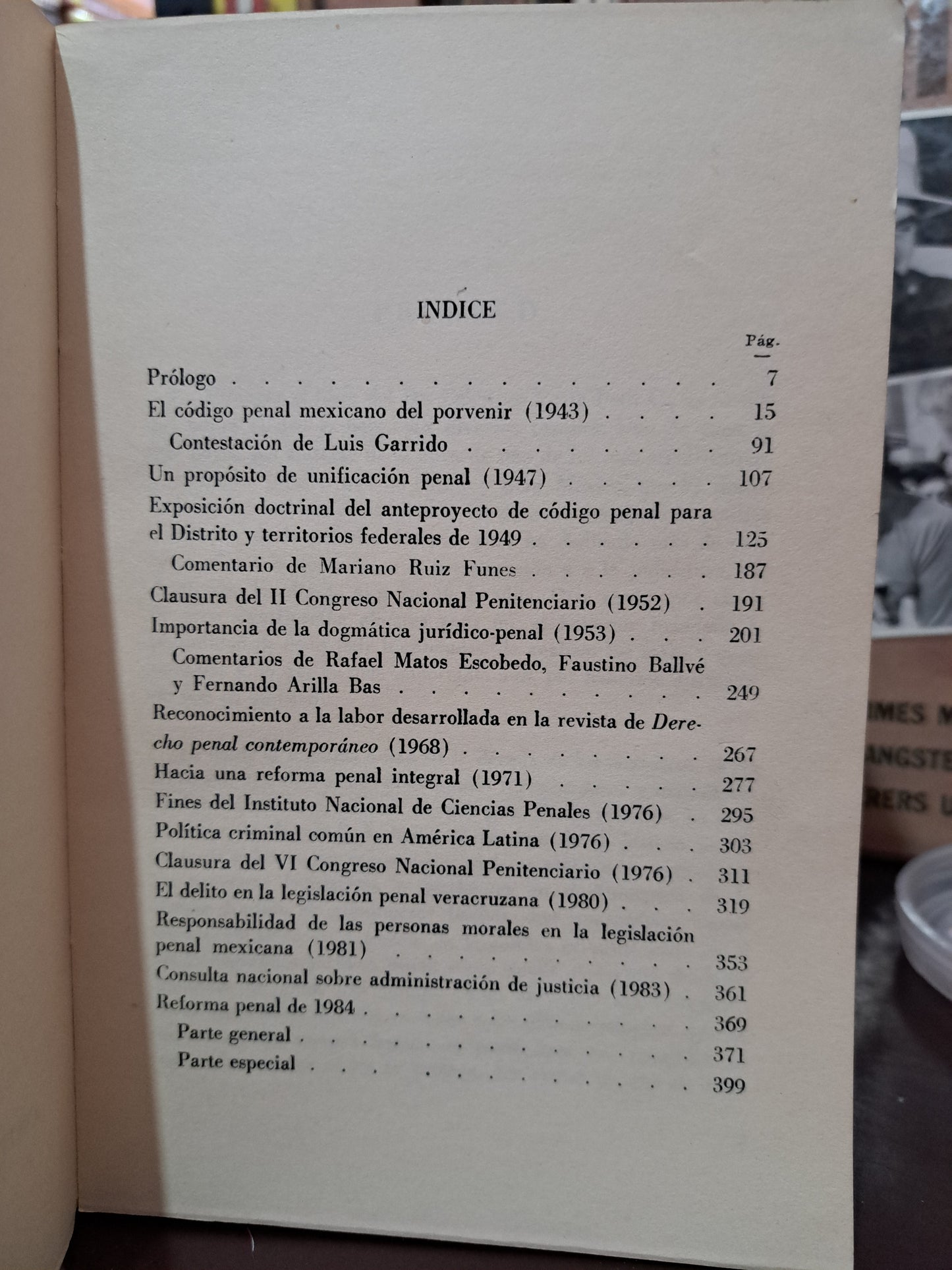HACIA UNA REFORMA DEL SISTEMA PENAL CELESTINO PORTE PETIT CANDAUDAP USADO DERECHO LITERARIO 305