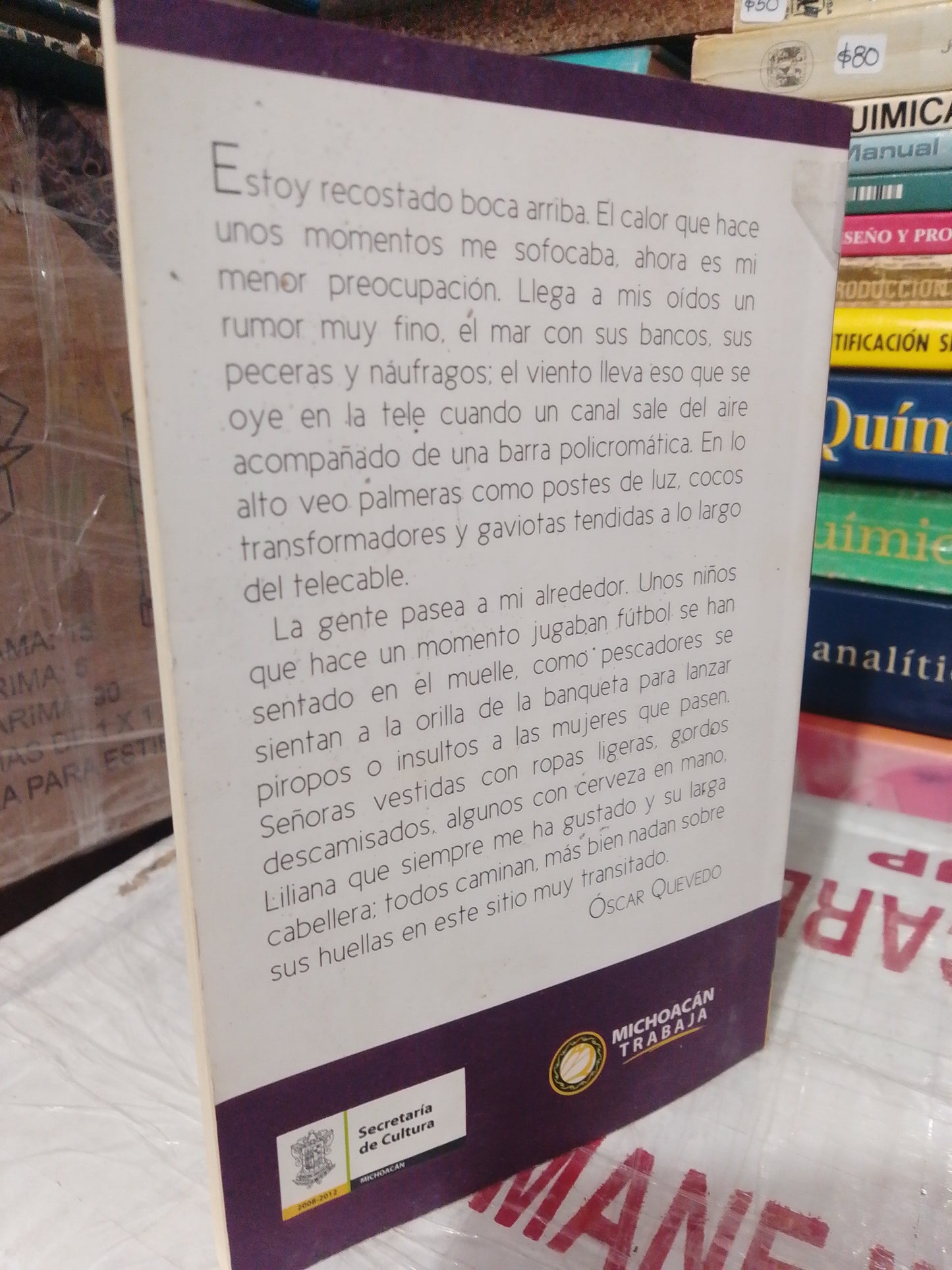 EL MAR BOCA ARRIBA POR OSCAR QUEVEDO USADO NOVELA JUÁREZ