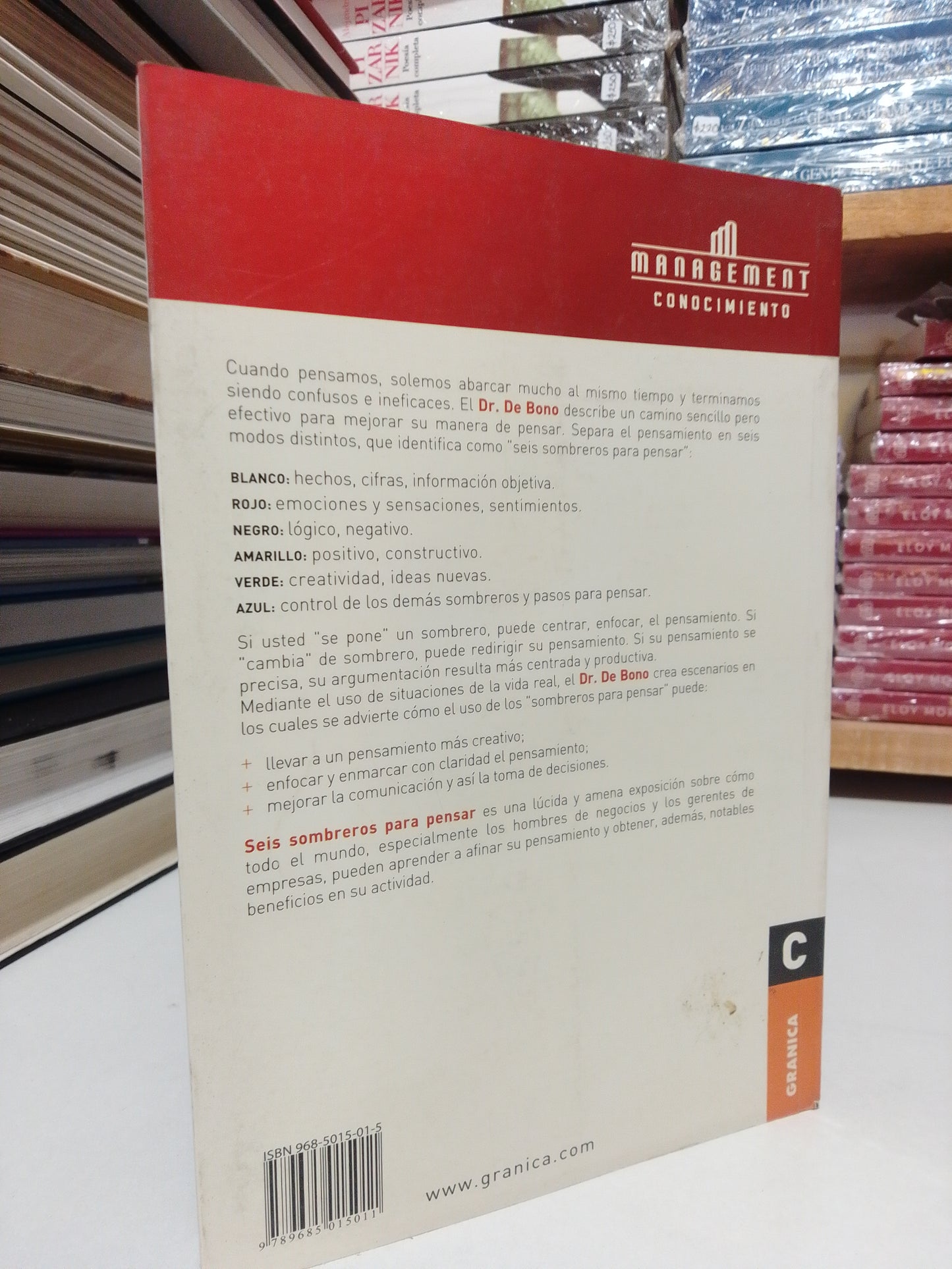 SEIS SOMBREROS PARA PENSAR POR EDWARD DE BONO USADO SUPERACIÓN PERSONAL JUÁREZ