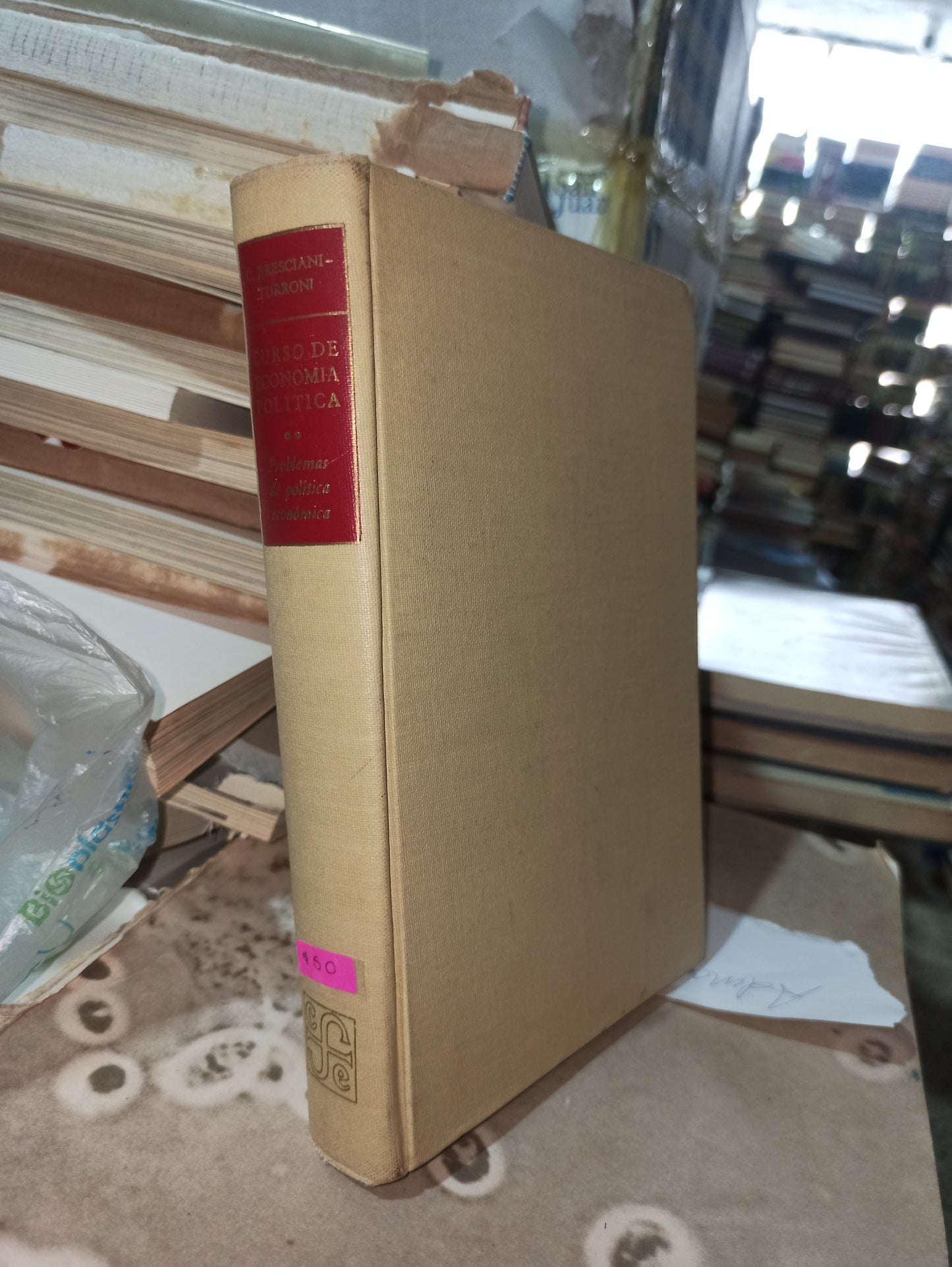CURSO DE ECONOMIA POLITICA POR C. BRESCIANI TURRONI USADO ADMINISTRACIÓN ALDAMA