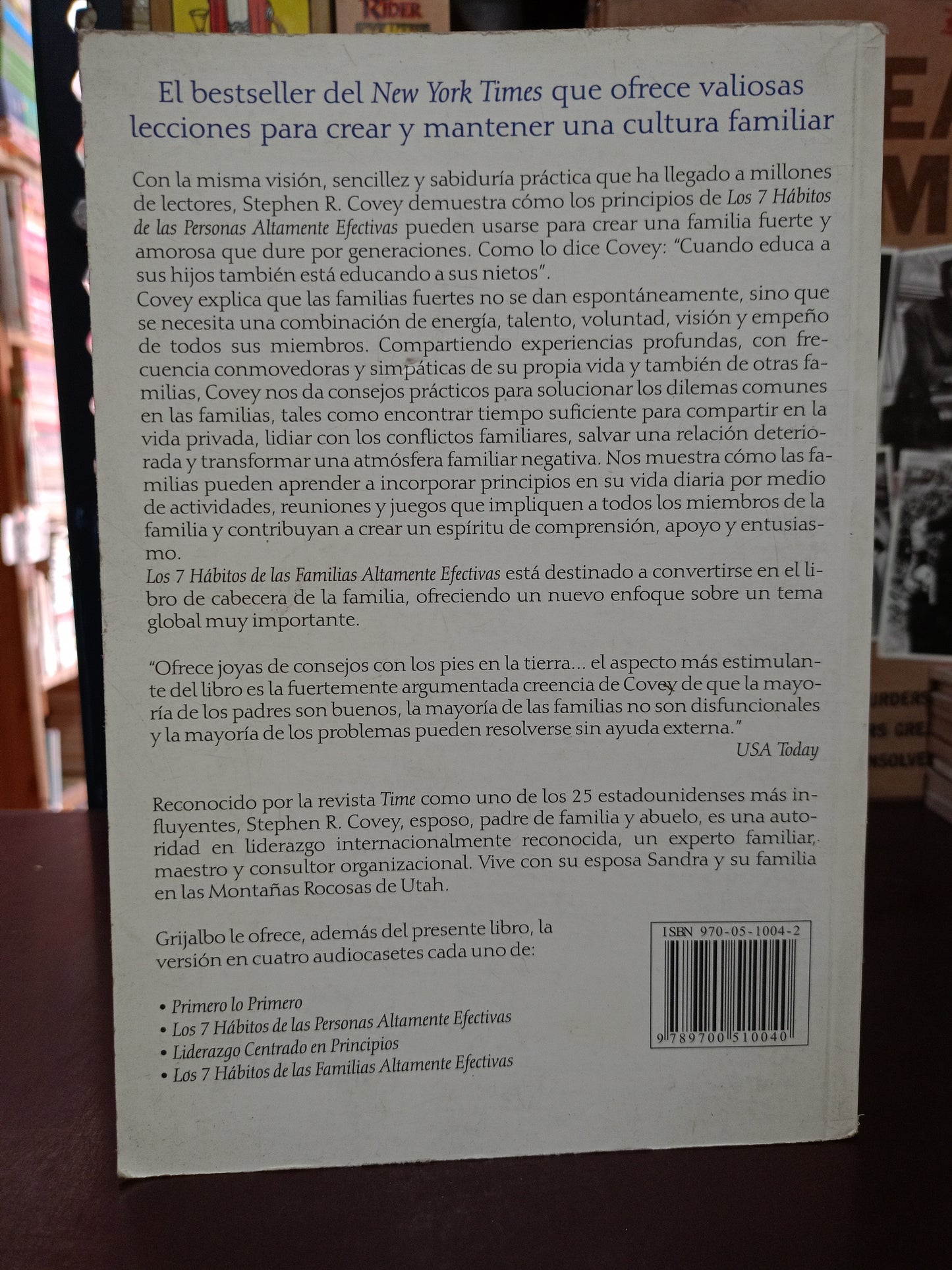 LOS 7 HÁBITOS DE LAS FAMILIAS ALTAMENTE EFECTIVAS POR STEPHEN R. COVEY USADO SUPERACIÓN PERSONAL LITERARIO 305