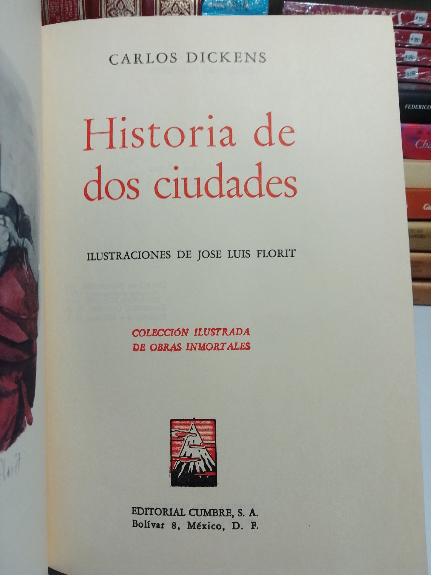 HISTORIA DE DOS CIUDADES POR CARLOS DICKENS USADO NOVELAS JUAREZ